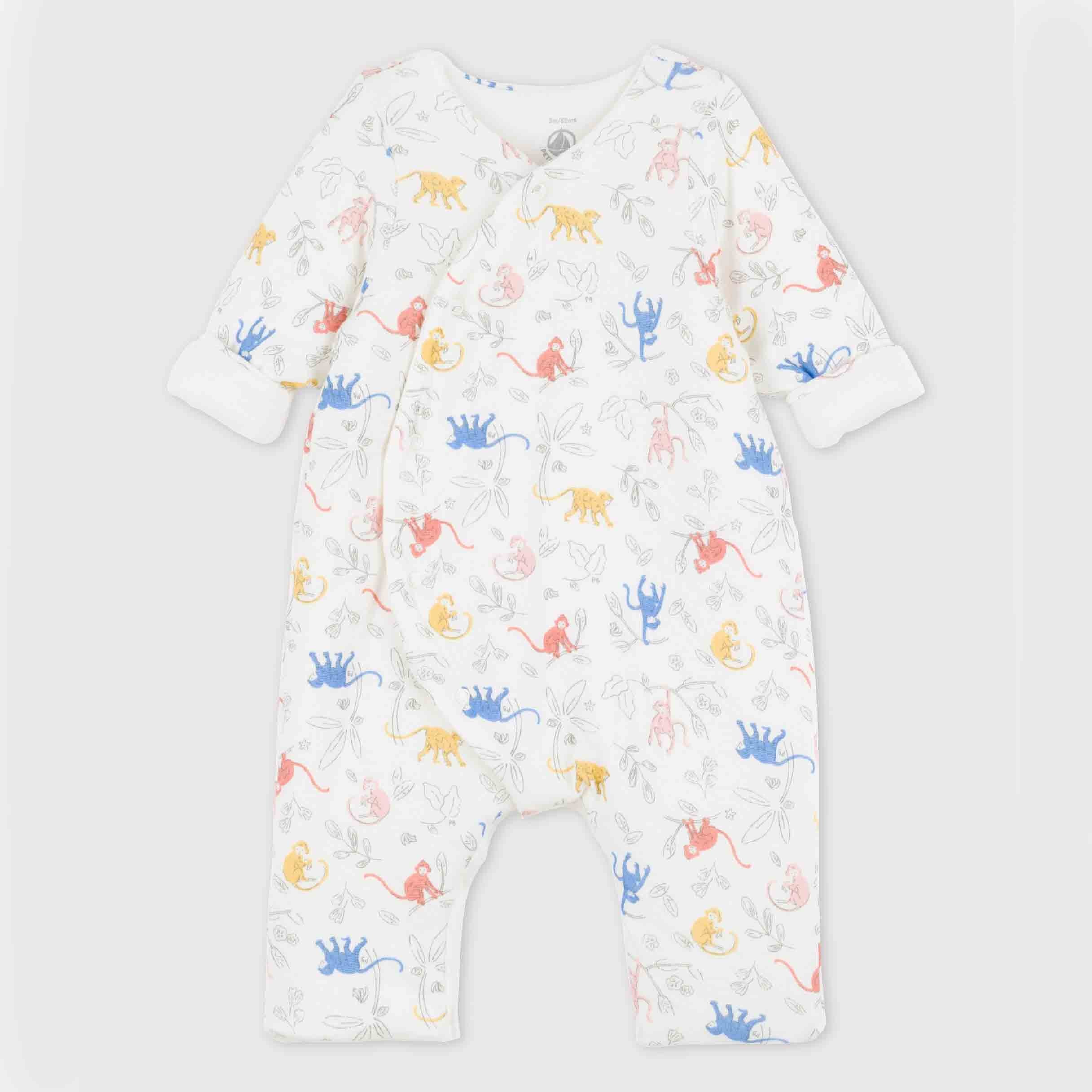 Baby Girls White Cotton Babysuit