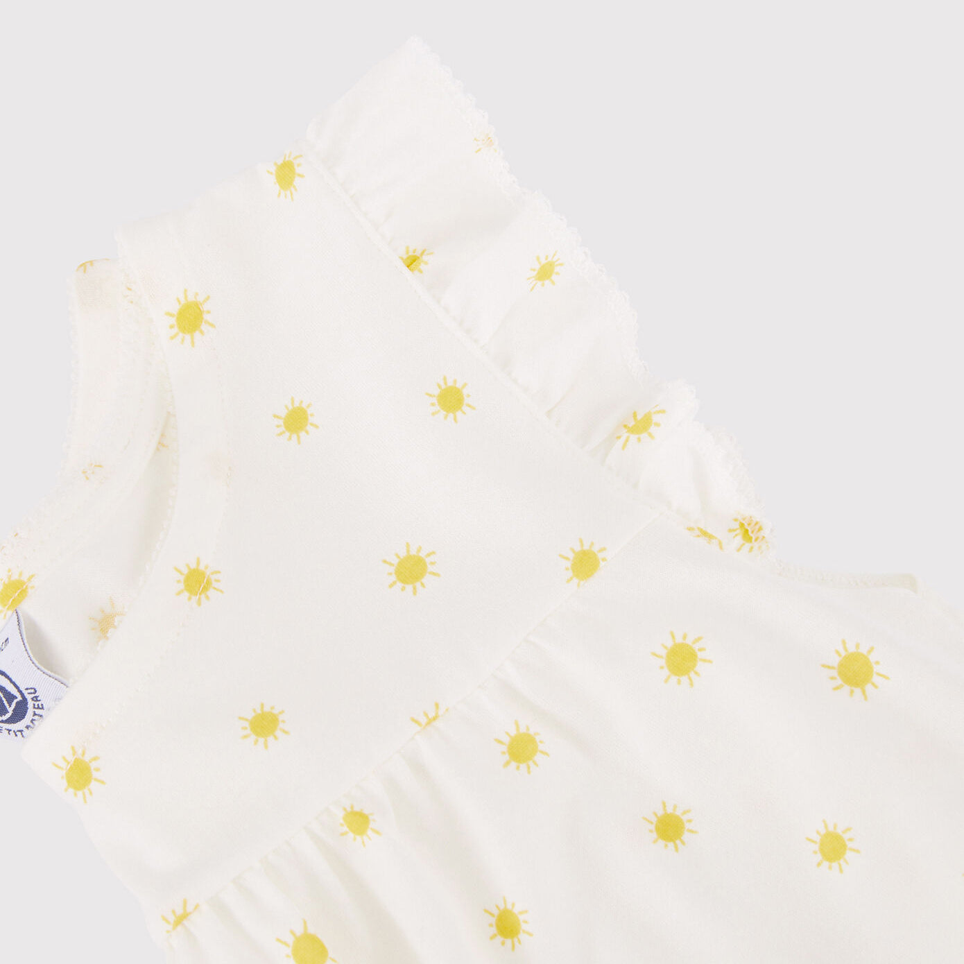 Girls White Printed Cotton Nightwear Set