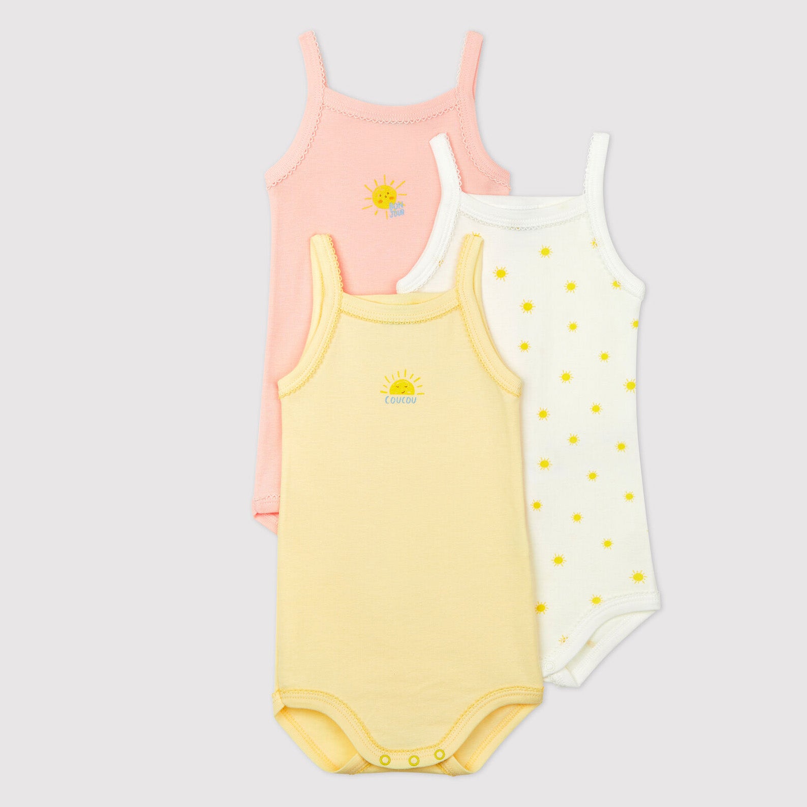 Baby Girls Multicolor Cotton Babysuit Set (3 Pack)