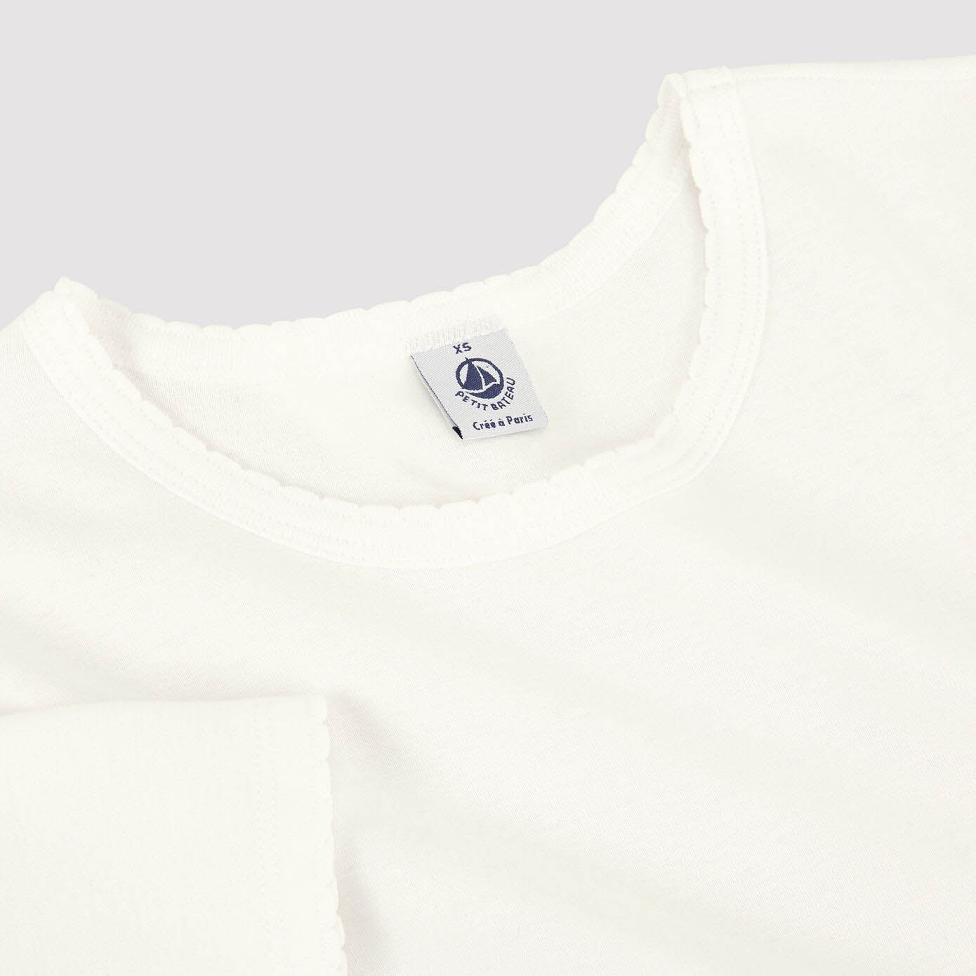Girls White Cotton T-Shirt