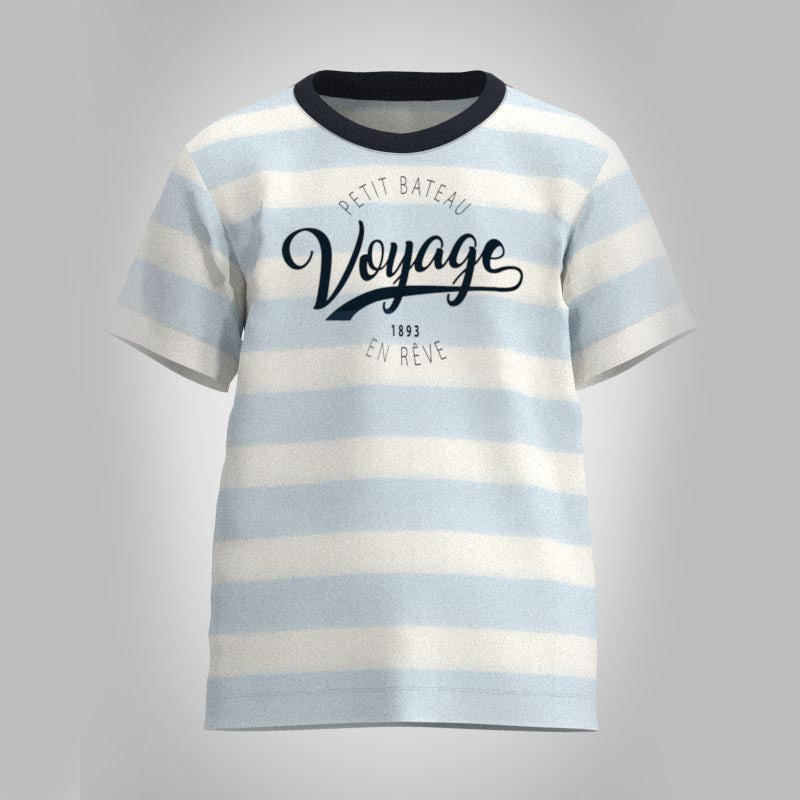 Boy & Girls Blue Stripe Cotton T-Shirts