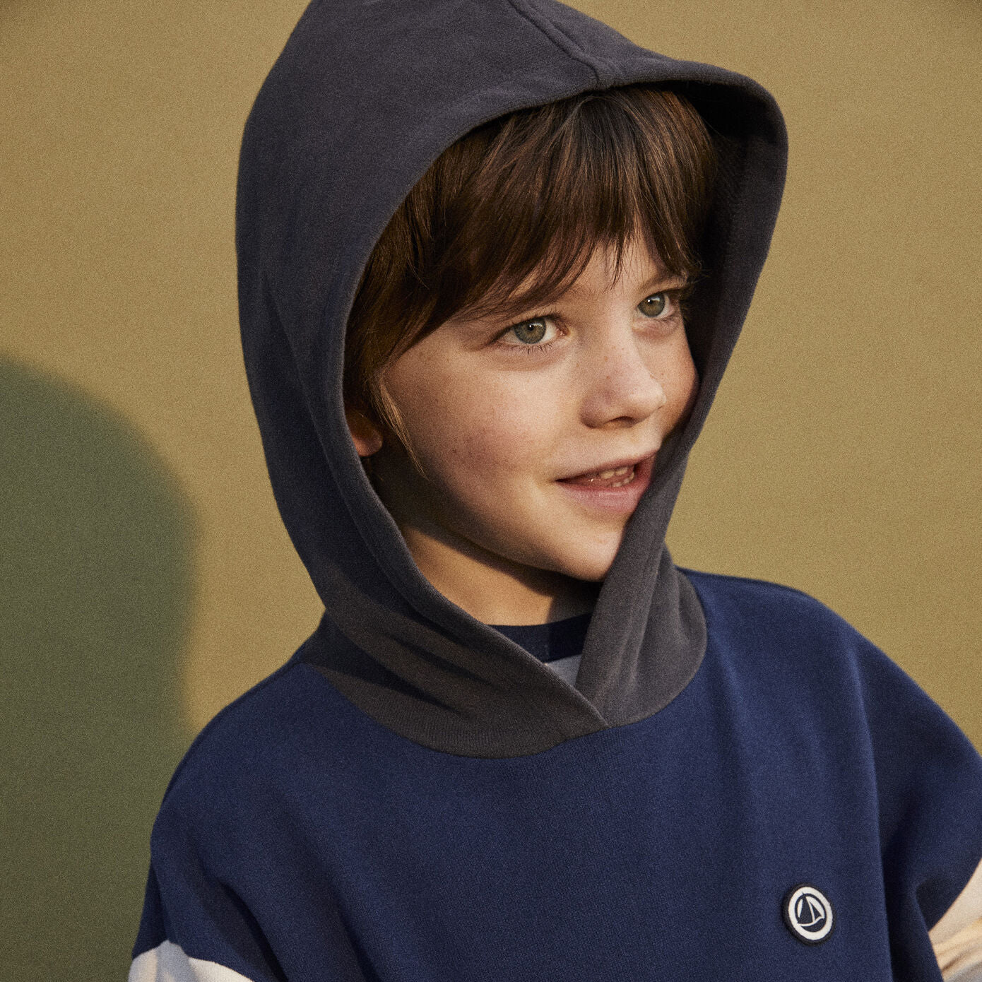 Boys Navy Hooded Cotton Sweatshirt