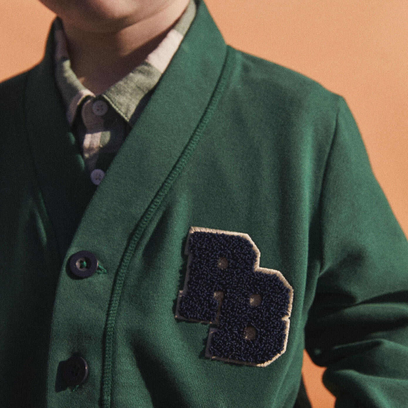 Boys Green Cotton Cardigan
