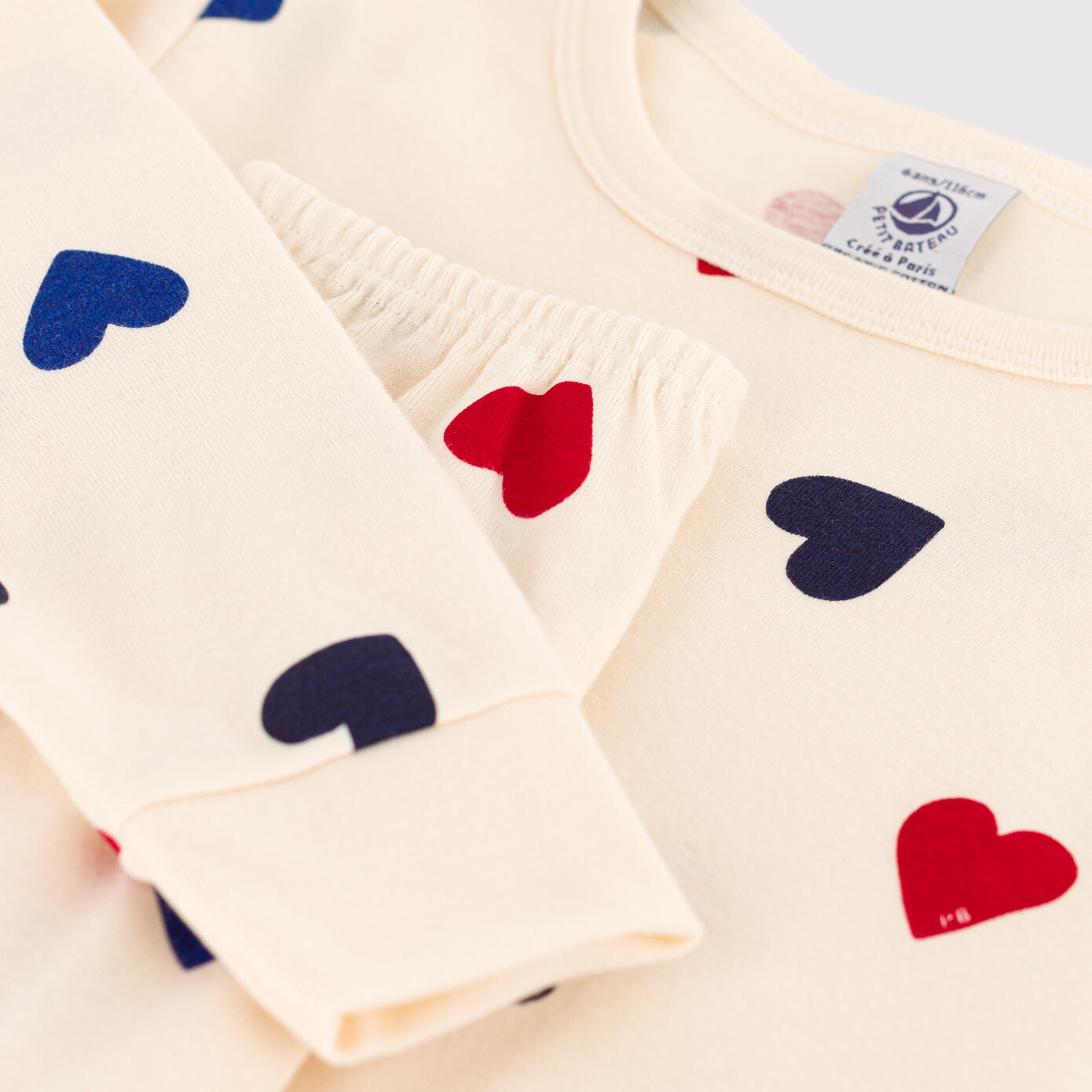 Girls White Hearts Cotton Nightwear Set