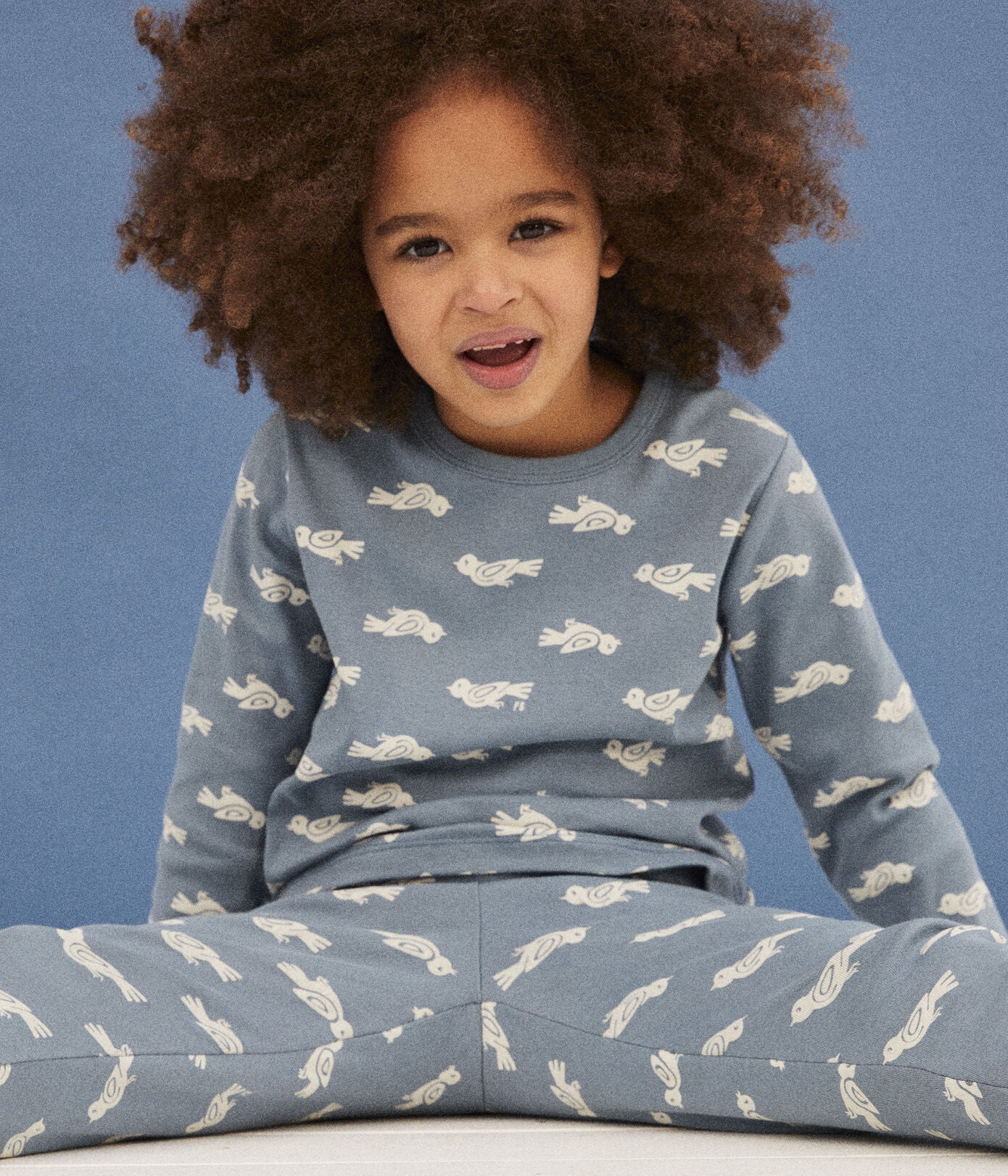 Boys Blue Printed Cotton Nightwear Set