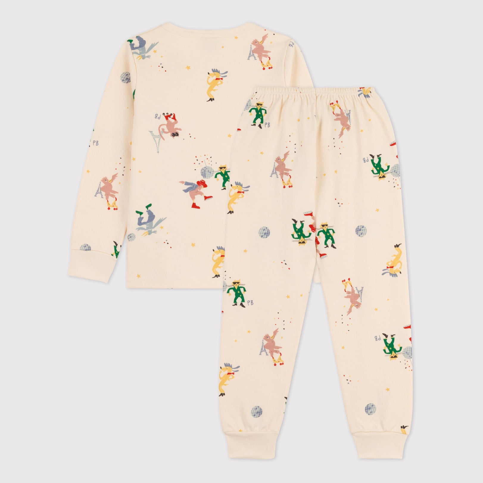 Girls Cream Flowers Cotton Nightwear Set