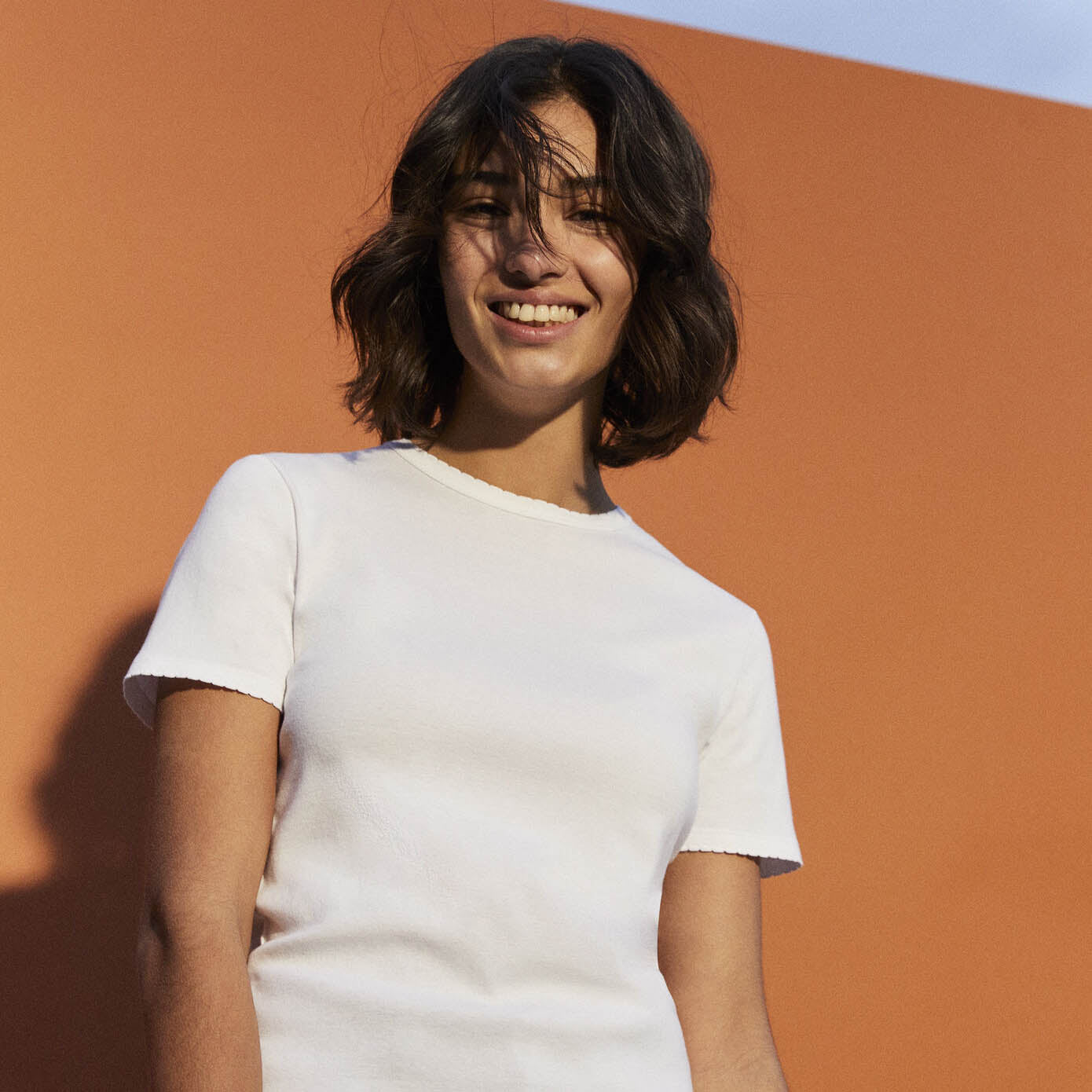 Girls White Cotton T-Shirt
