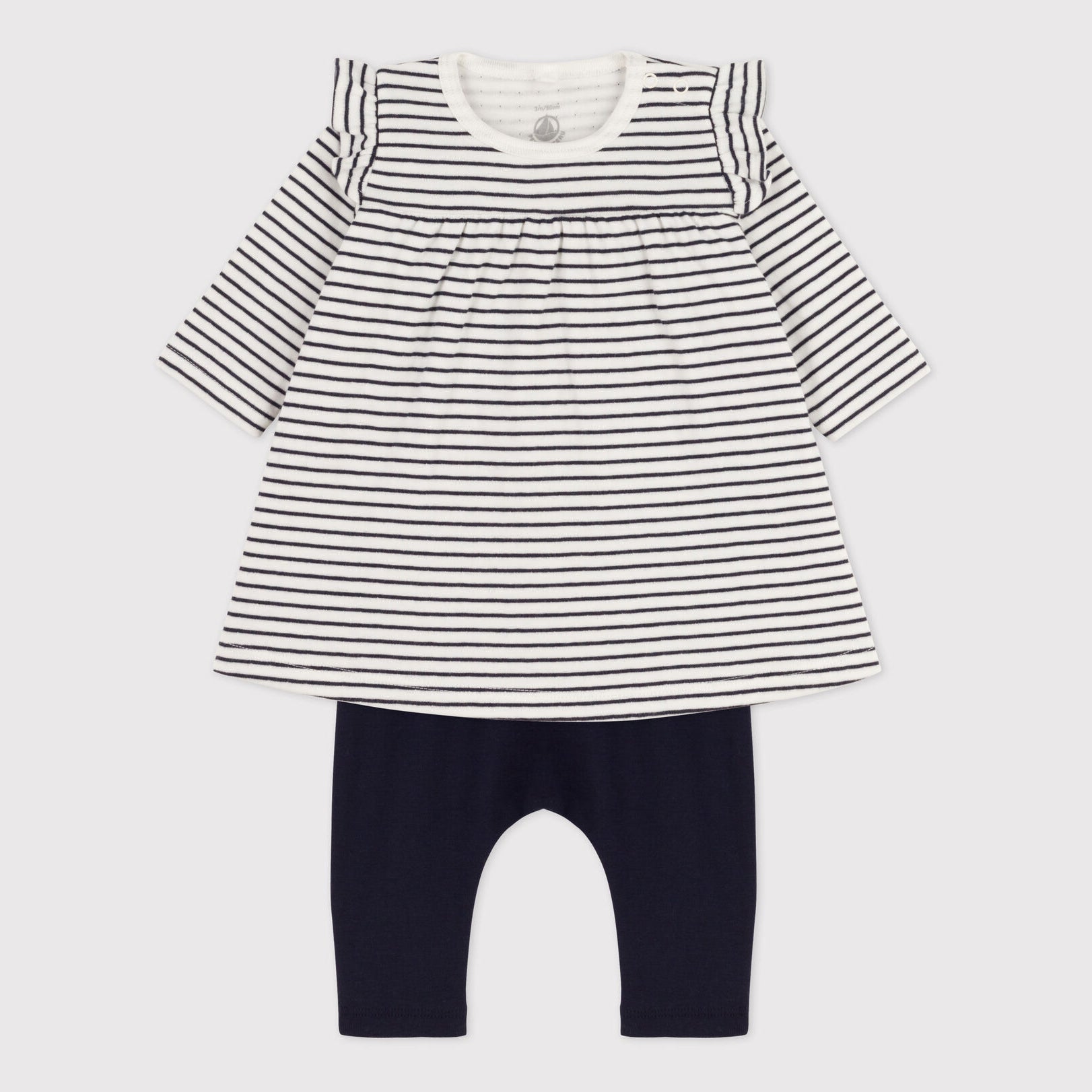 Baby Girls Blue Stripes Cotton Set