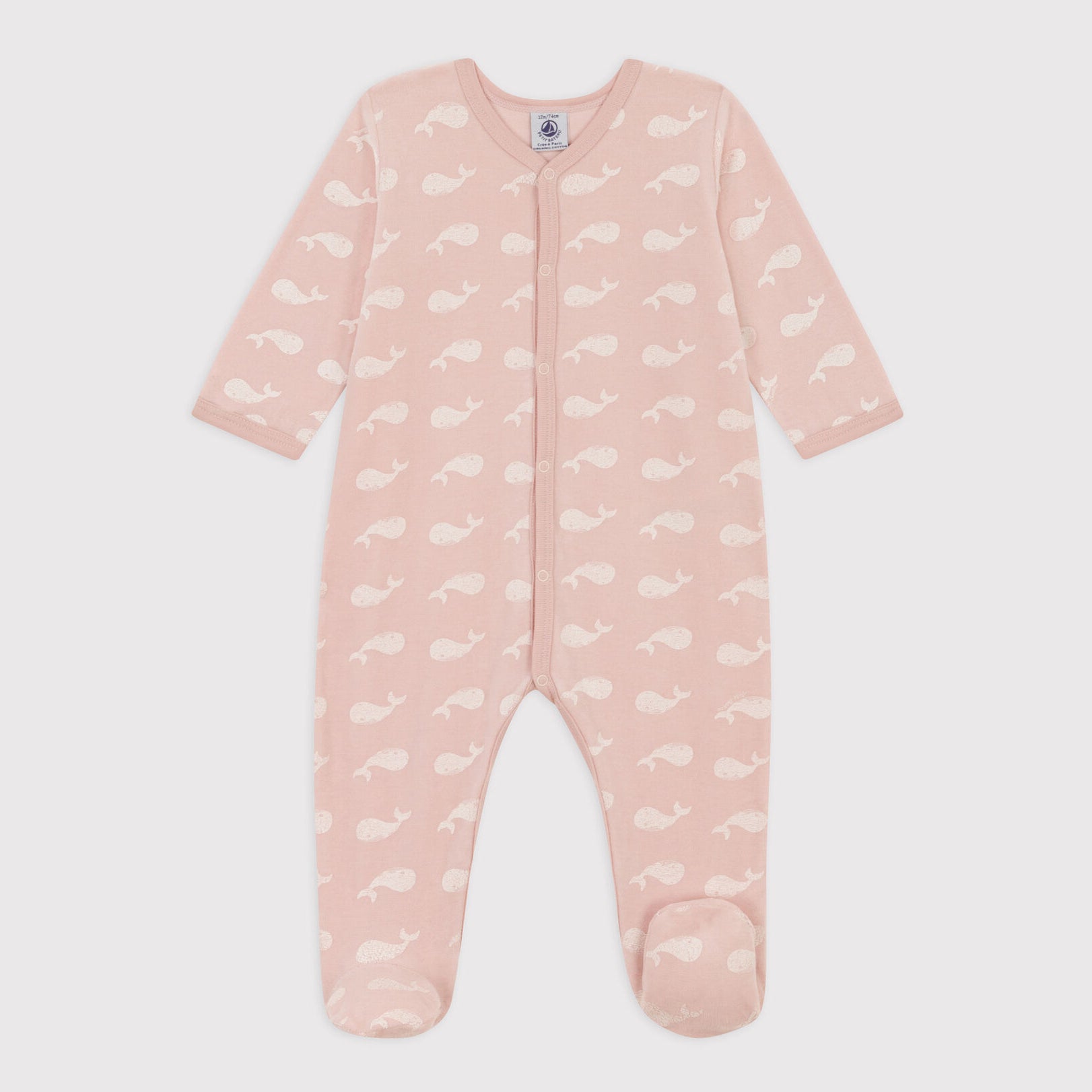 Baby Girls Pink Printed Cotton Babysuit