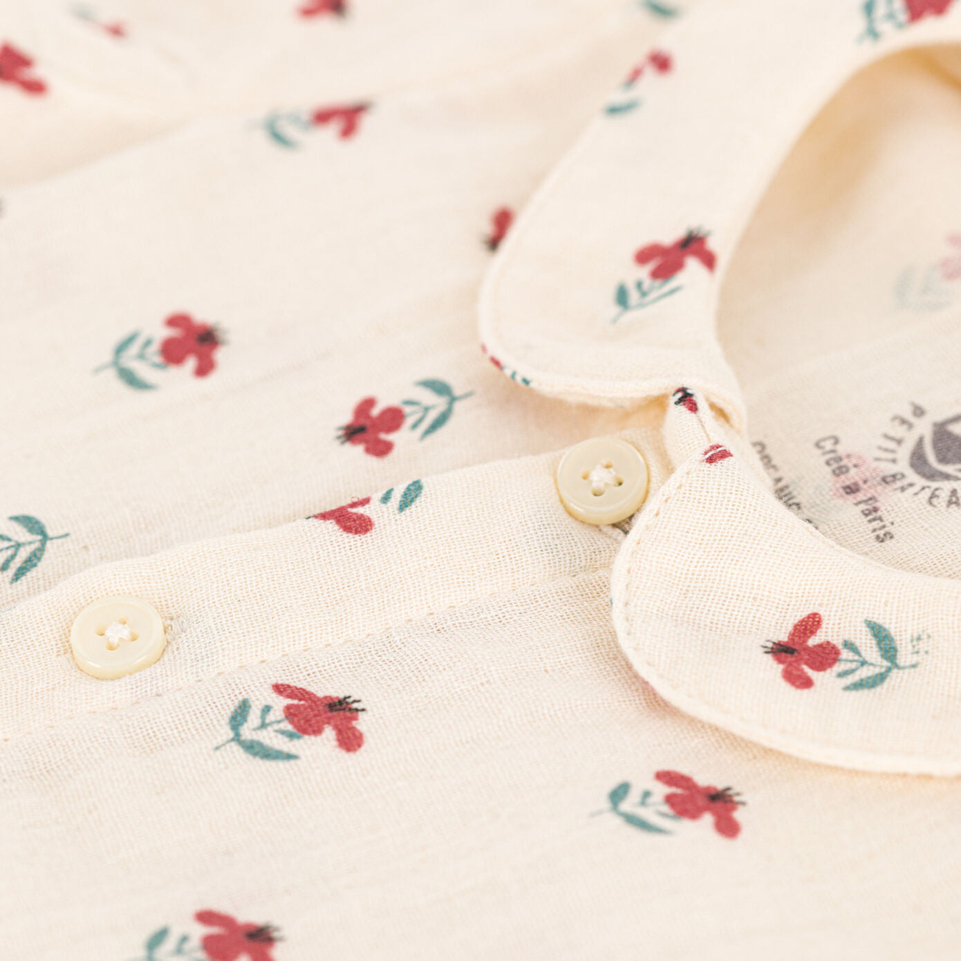 Baby Girls White Flower Cotton Babysuit