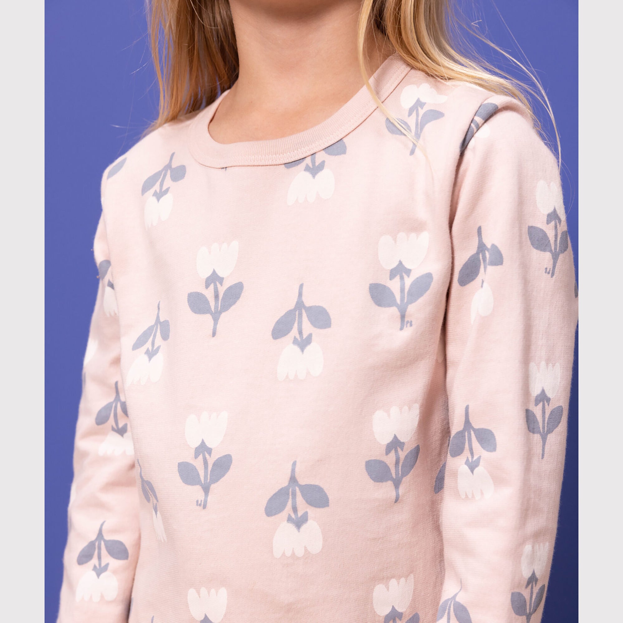 Girls Pink Printed Cotton Set