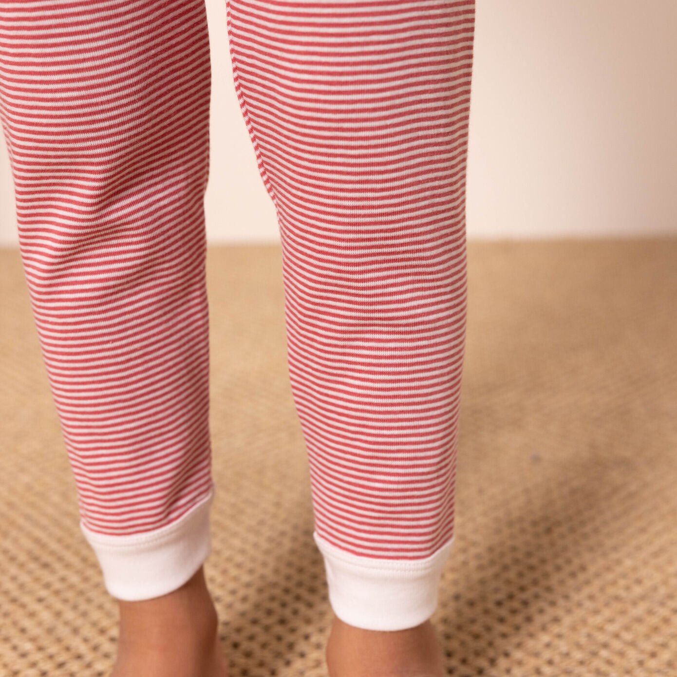 Girls Red Stripes Cotton Nightwear Set
