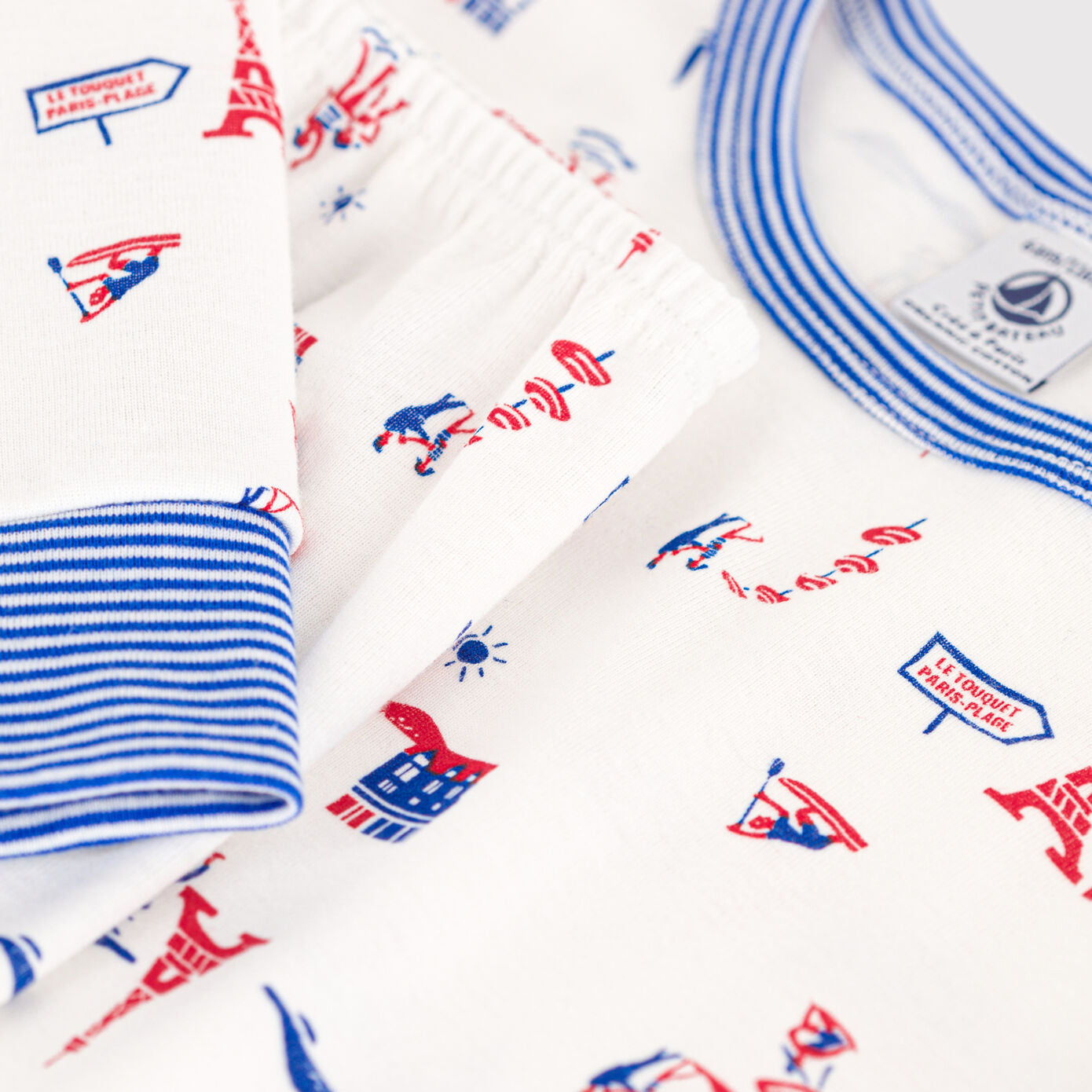 Boys White Printed Cotton Nightwear Set