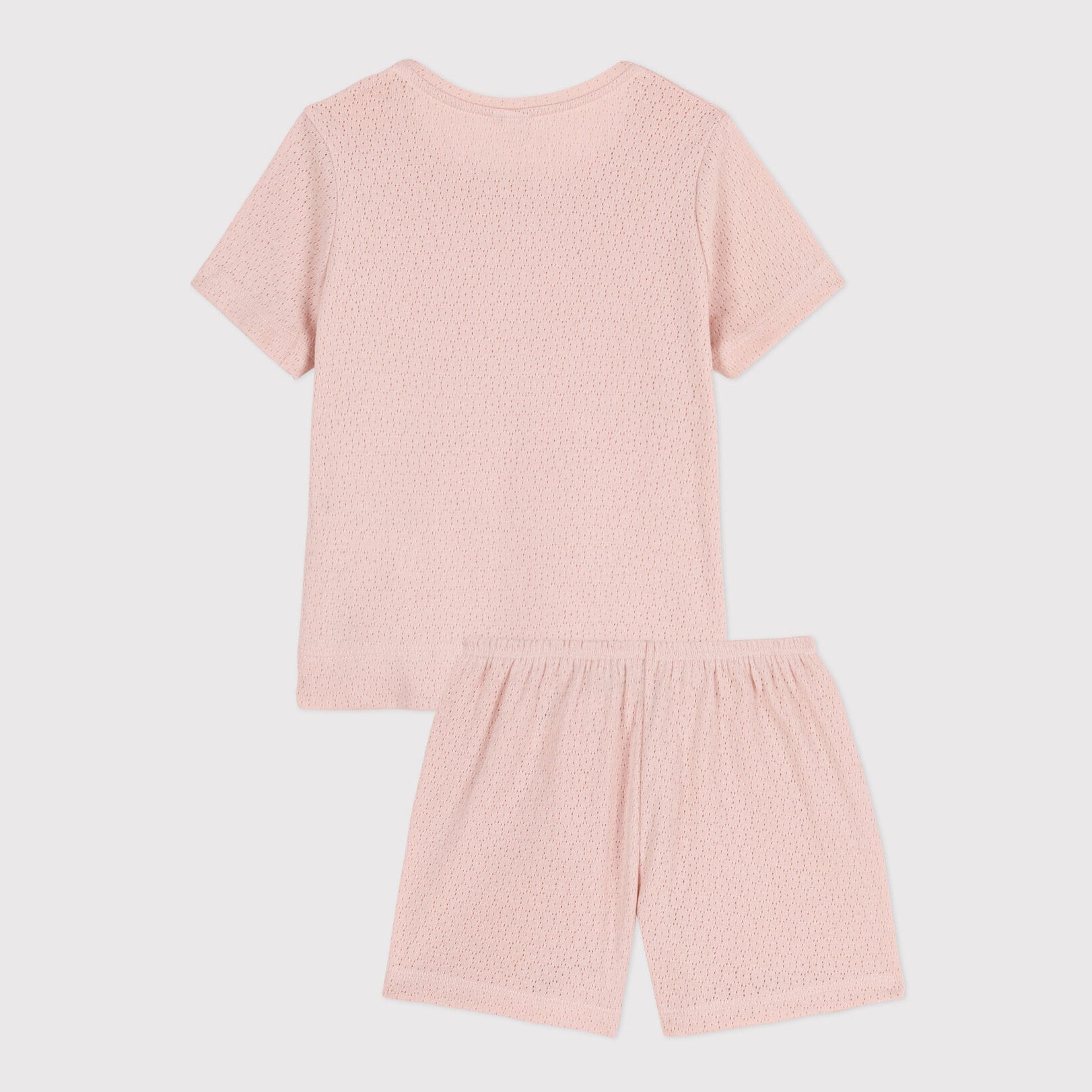 Girls Pink Hollow Cotton Nightwear Set