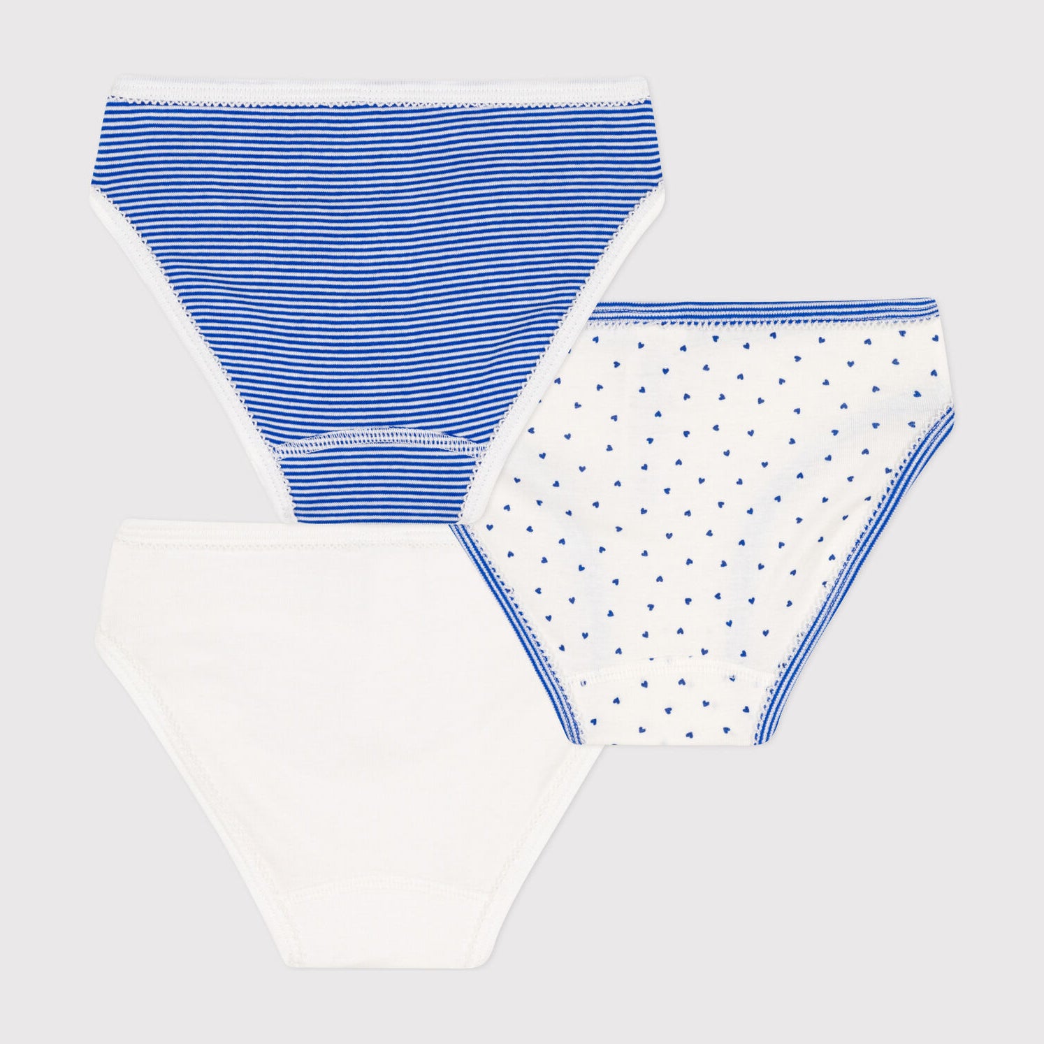 Girls Blue Stripes Cotton Underwear Set(3 Pack)
