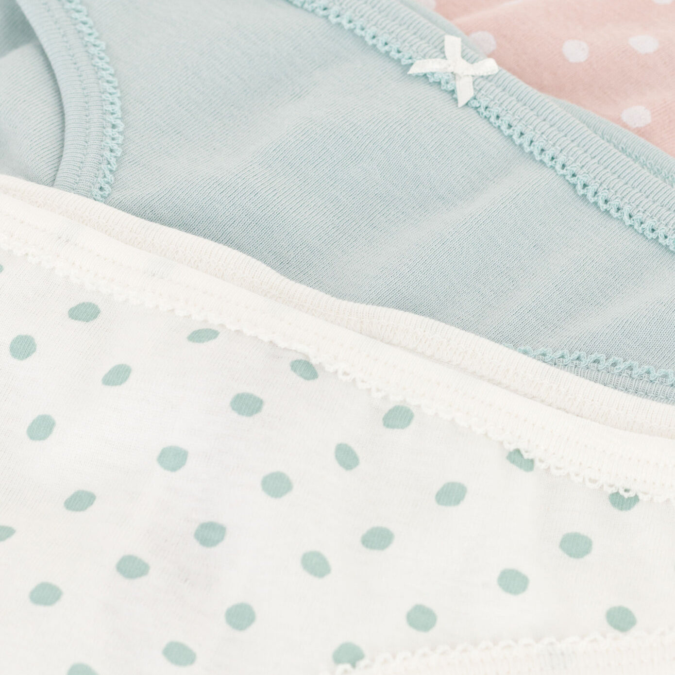 Girls Multicolor Dots Cotton Underwear Set(3 Pack)