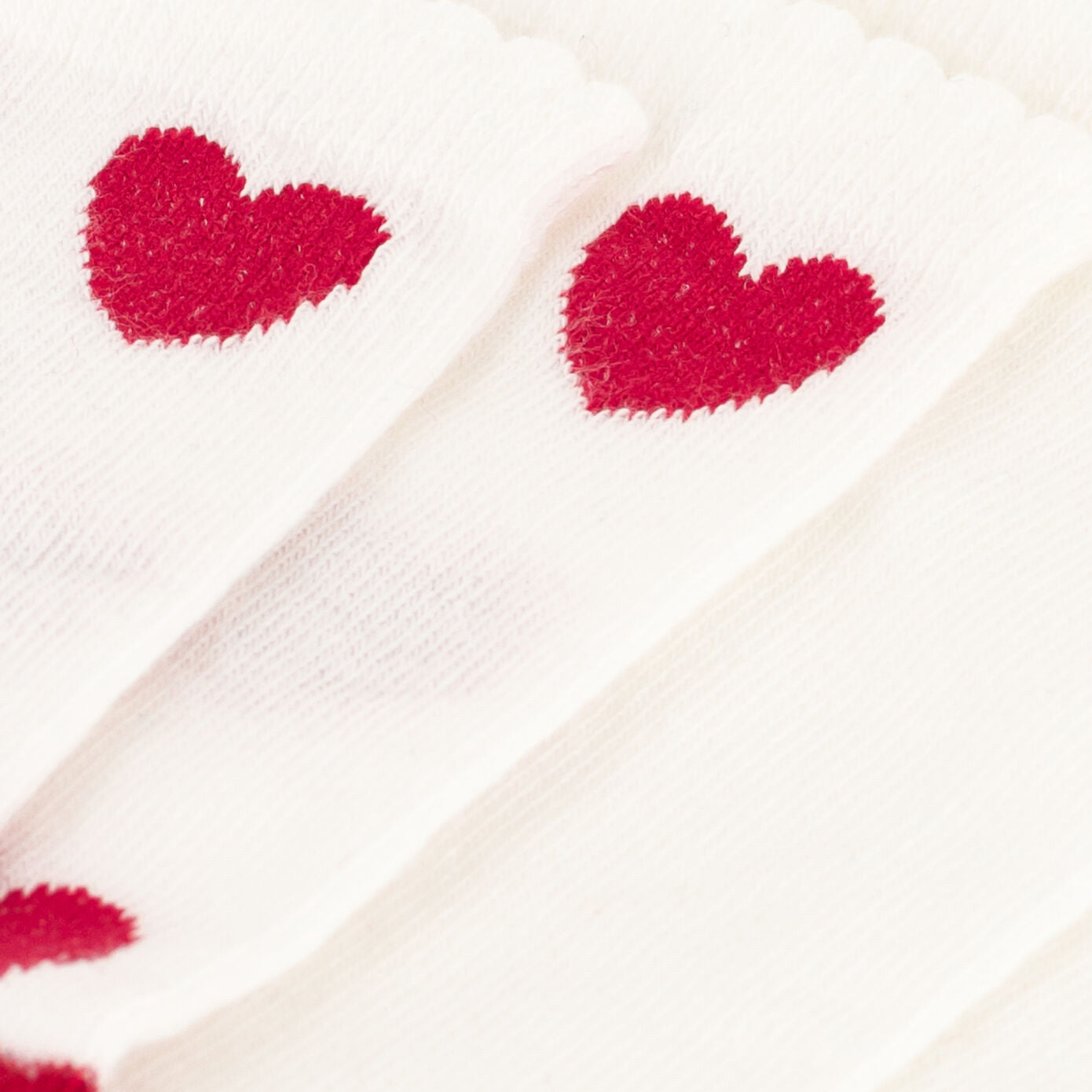 Girls White Heart Cotton Socks(2 Pack)