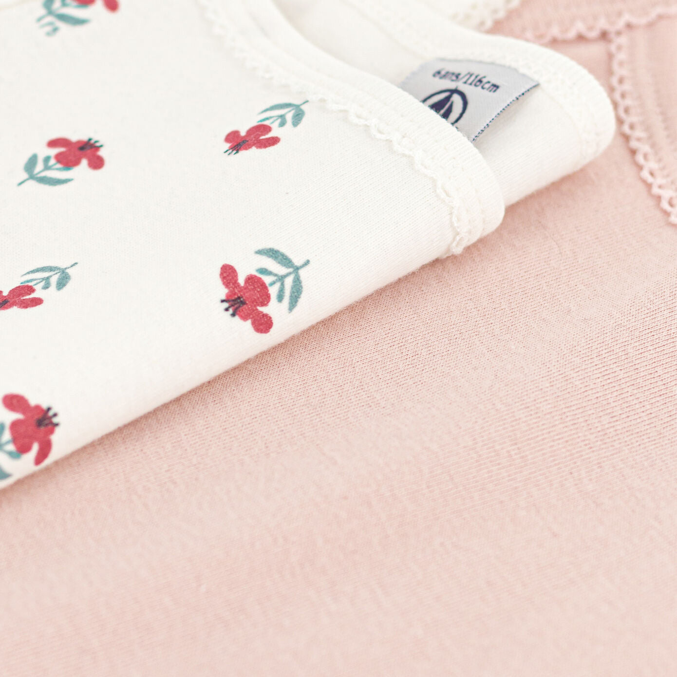 Girls White Printed Cotton Vest Set( 2 Pack)