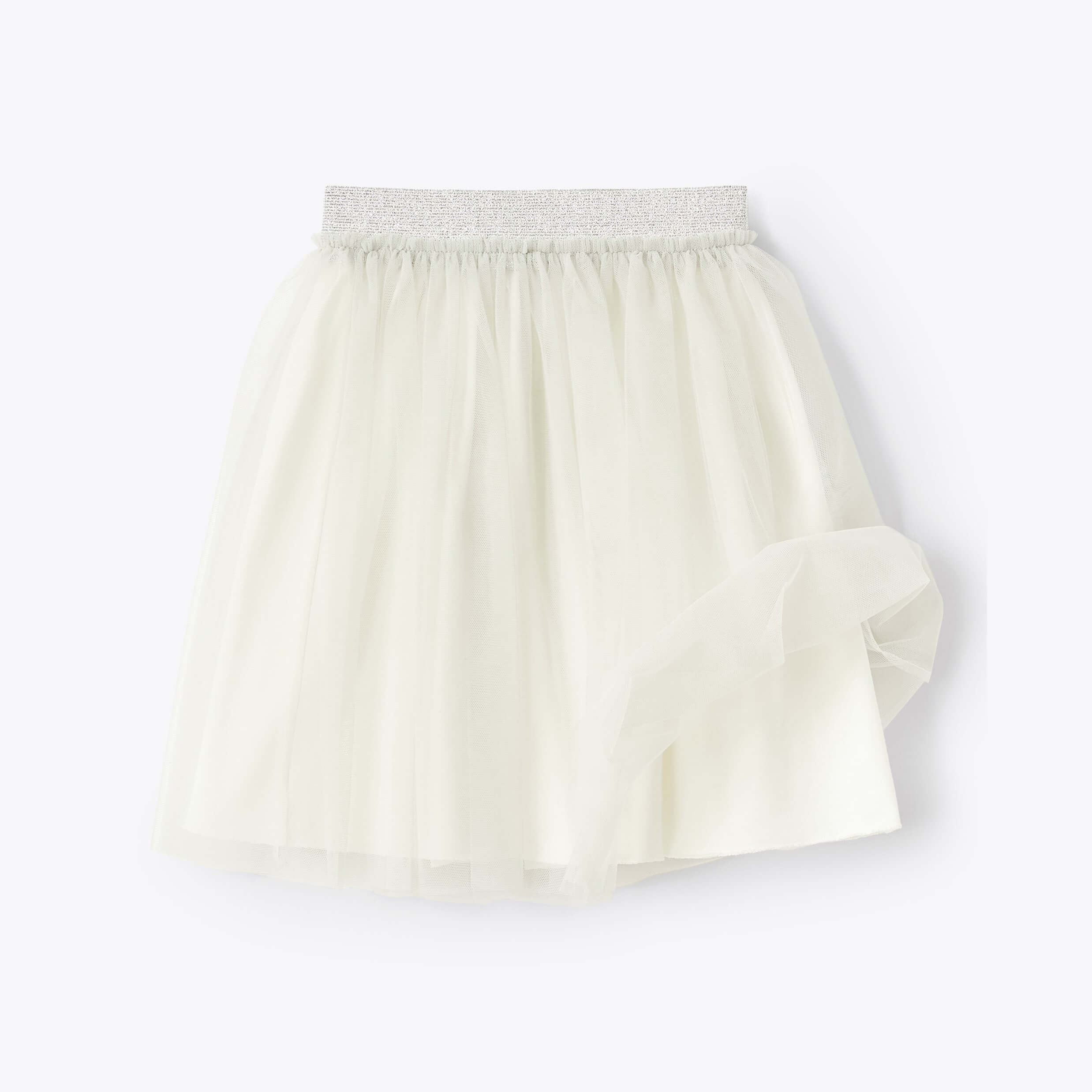 Girls White Yarn Skirt