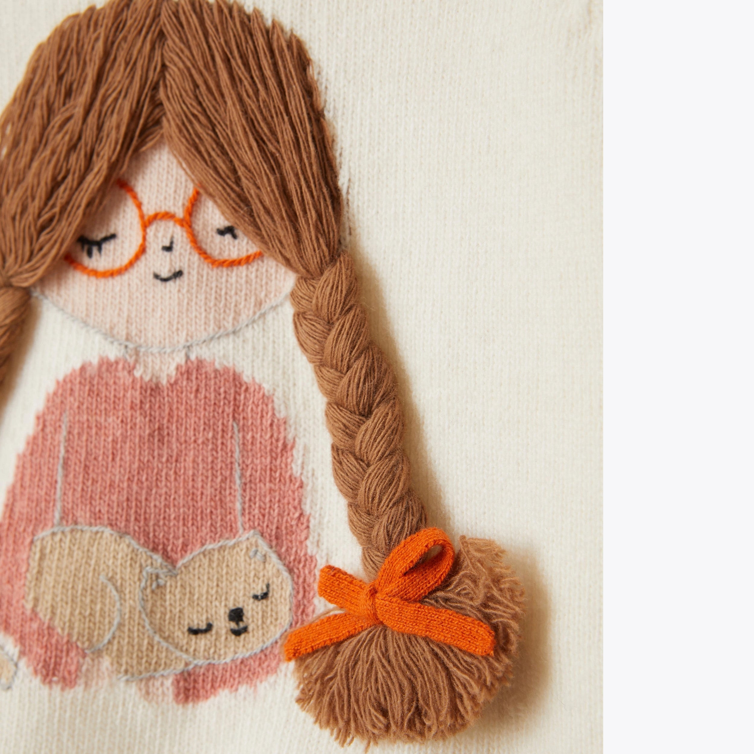 Girls White Wool Sweater