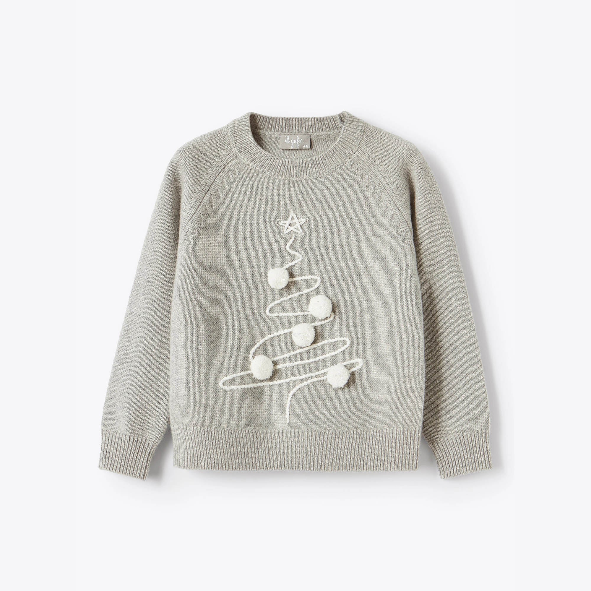 Girls Grey Wool Sweater