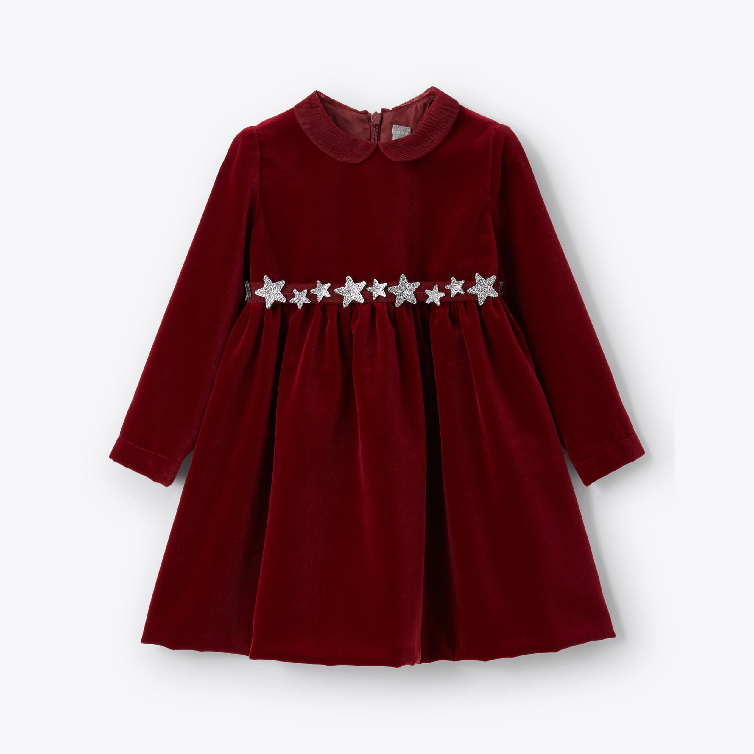 Girls Wine Red Velvet Dress