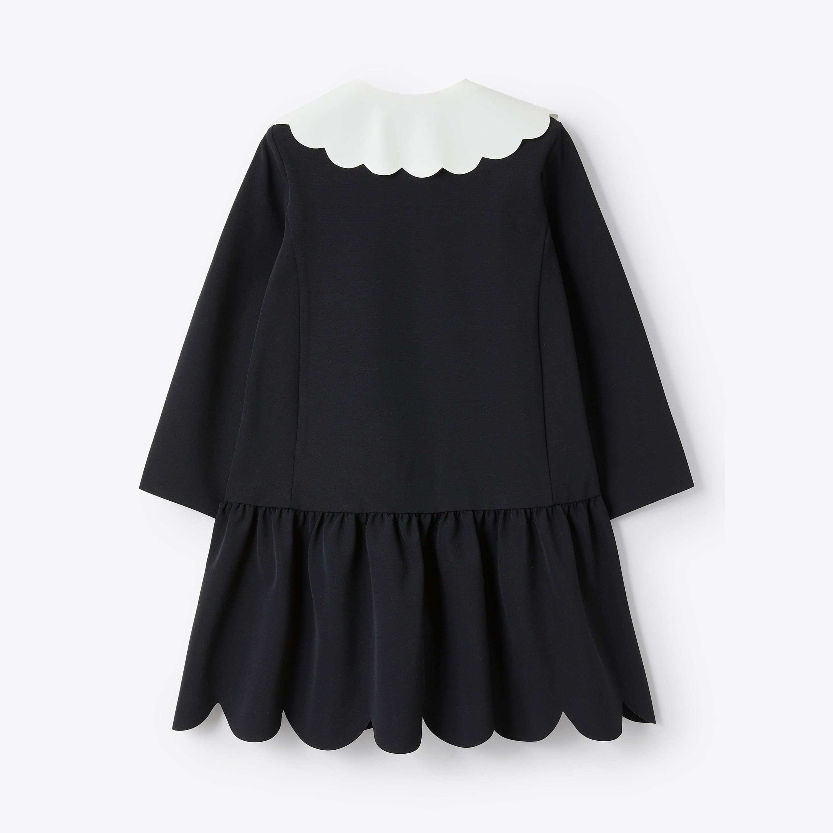 Girls Black Detachable Collar Dress