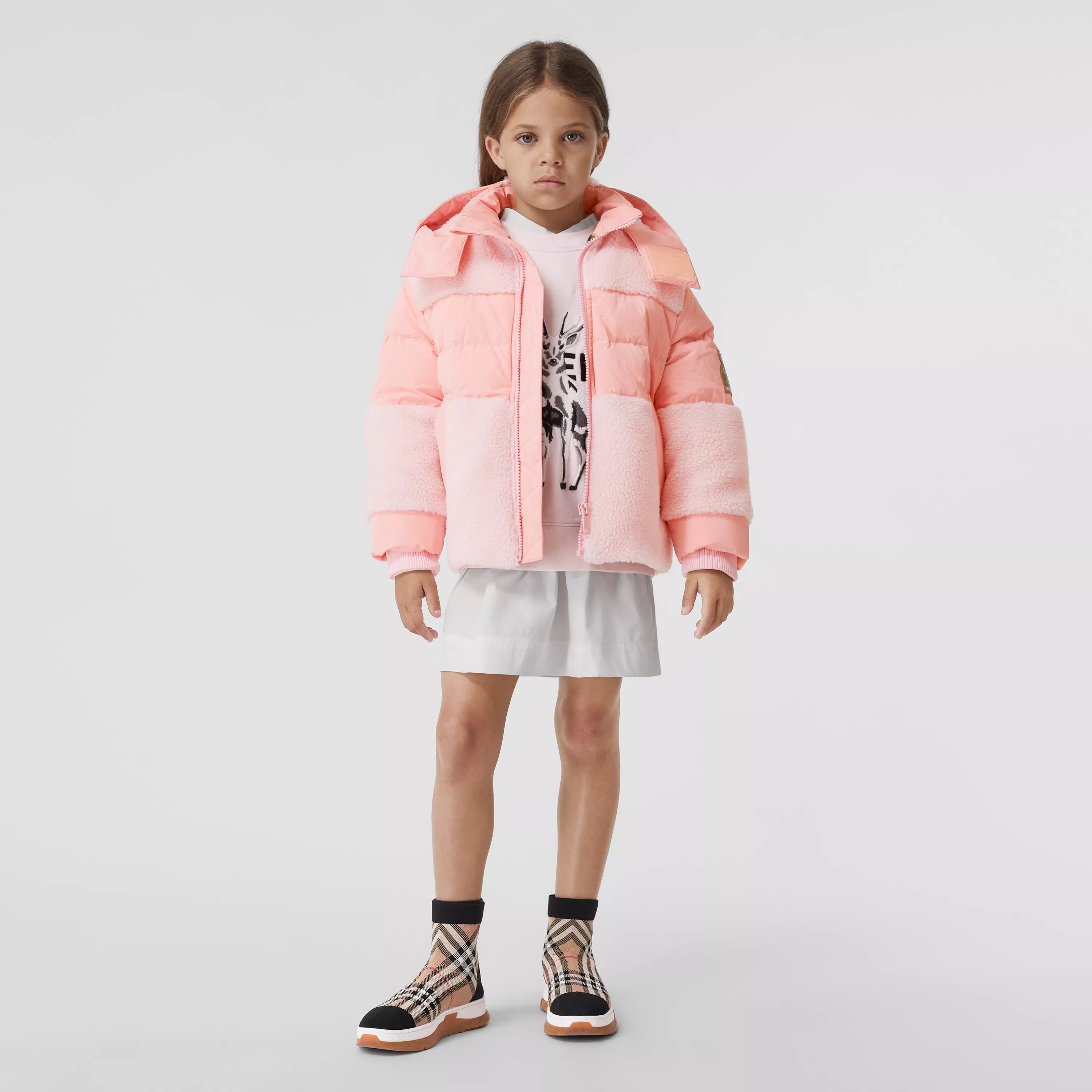 Girls Pink Padded Down Jacket