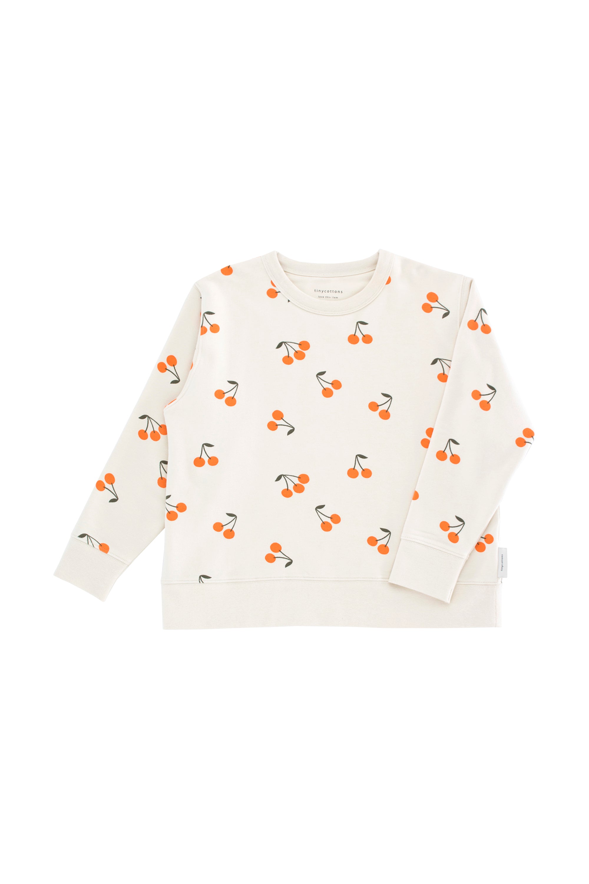 Girls Beige & Dark Green Cotton Sweatshirt