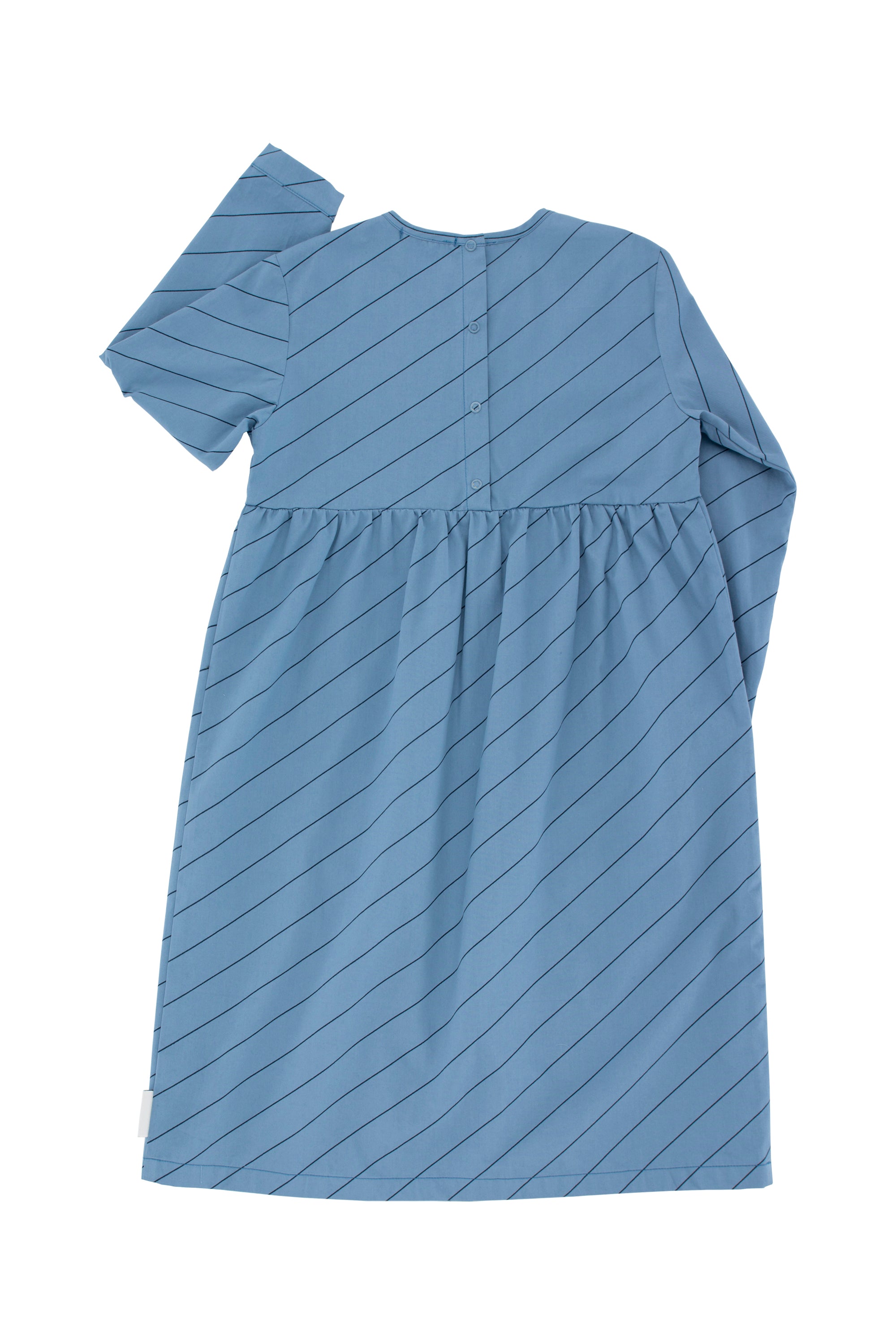 Girls Blue Stripes Cotton Dress