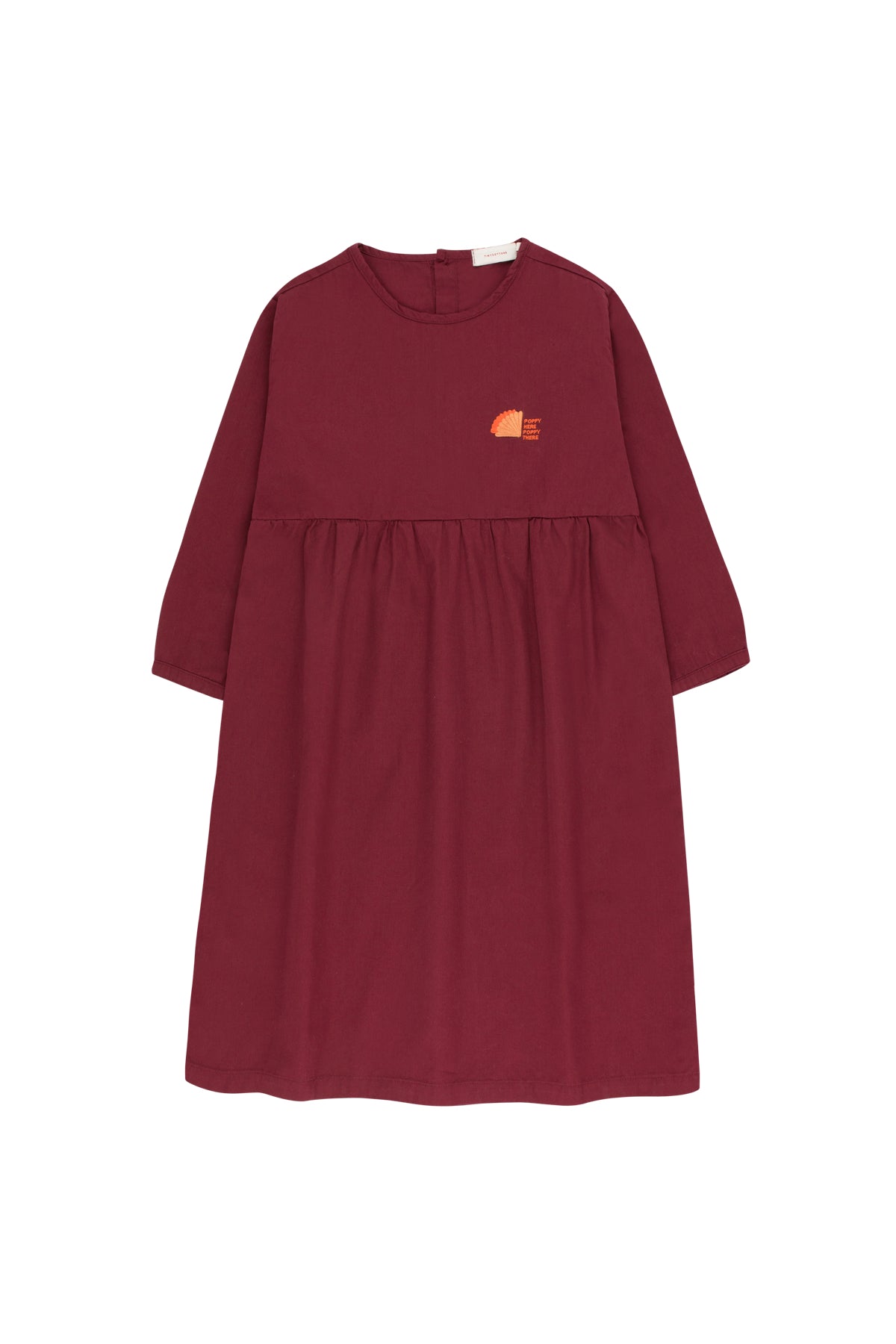 Girls Dark Red Cotton Dress