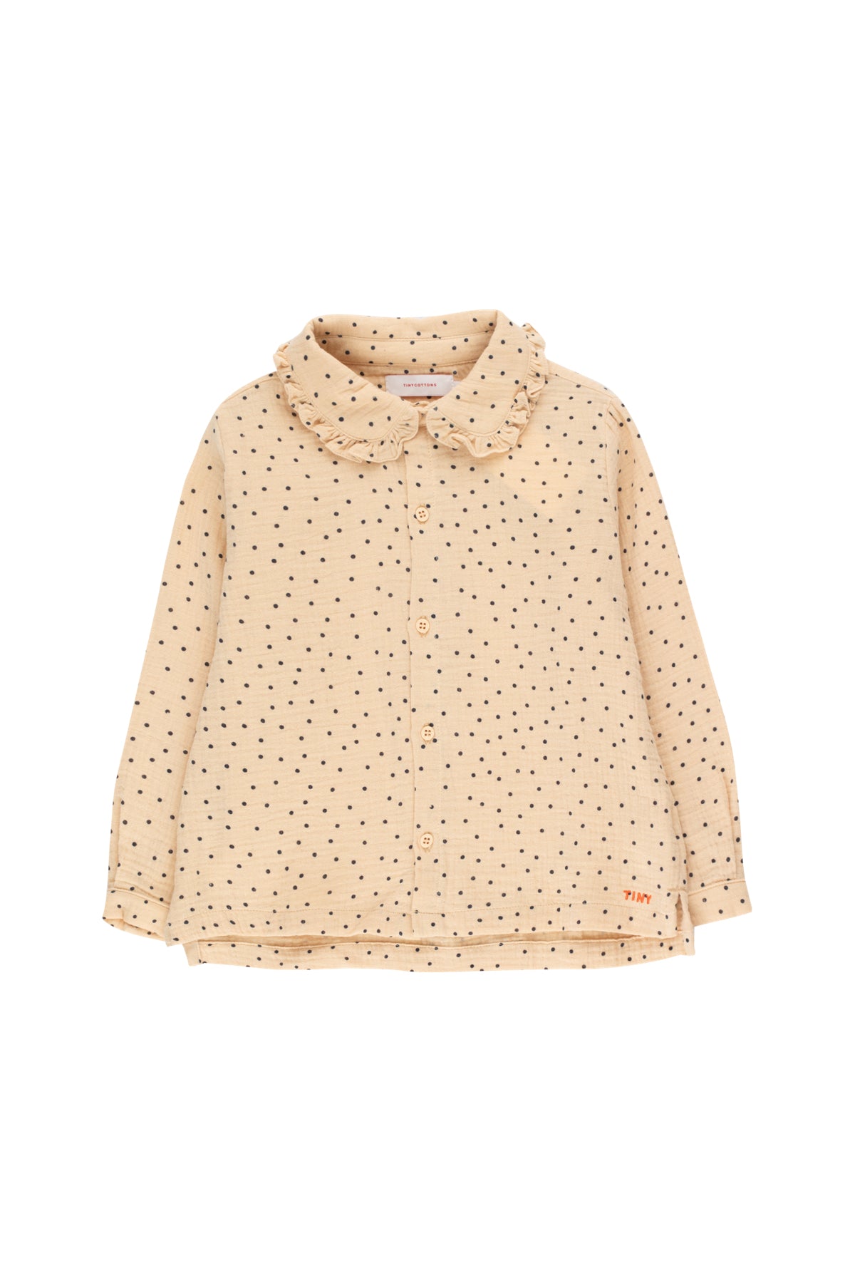 Girls Cappuccino Dots Cotton Shirt
