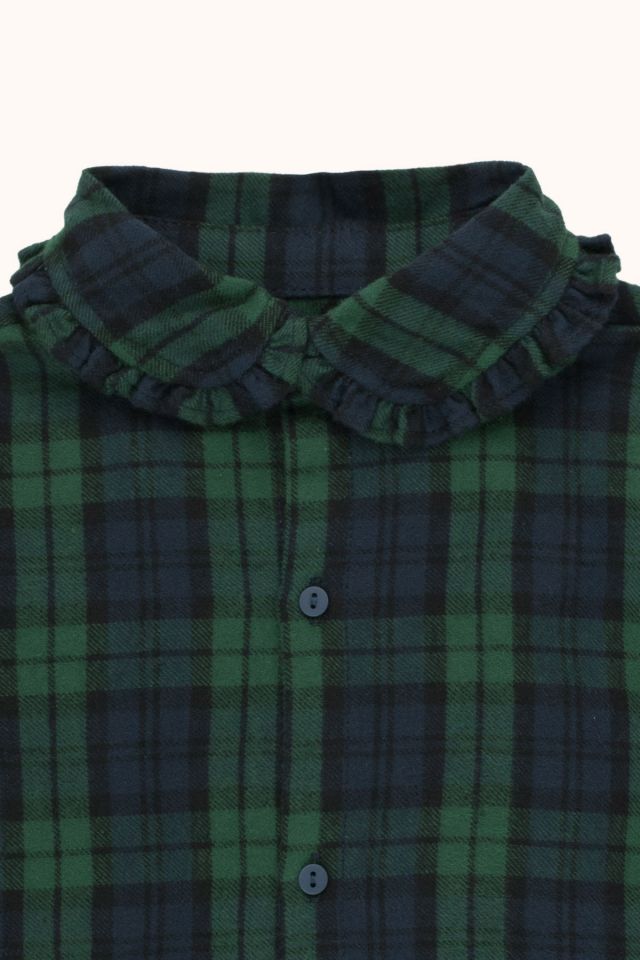 Girls Dark Green Check Shirt