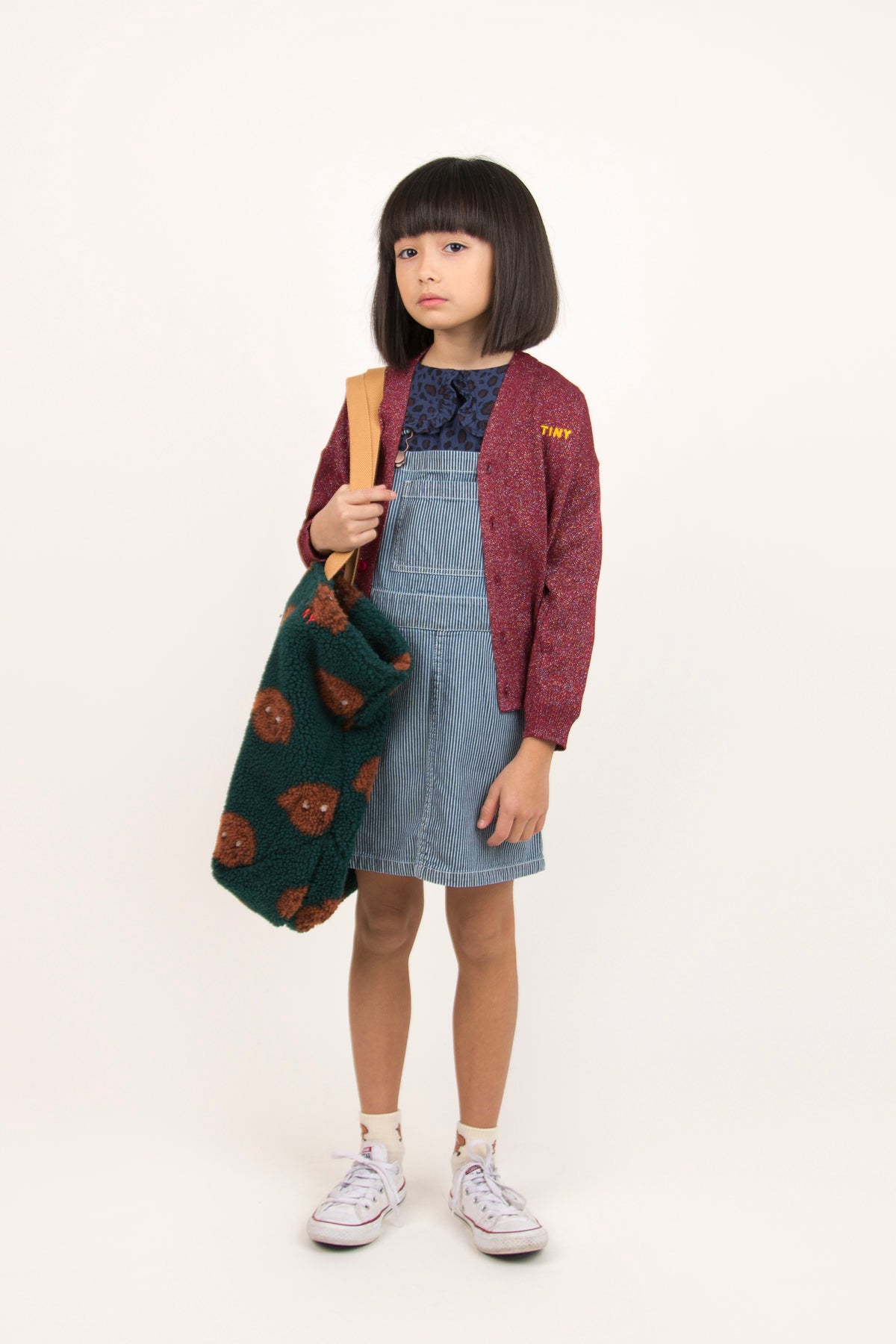 Girls Stripe Denim Cotton Short Dress