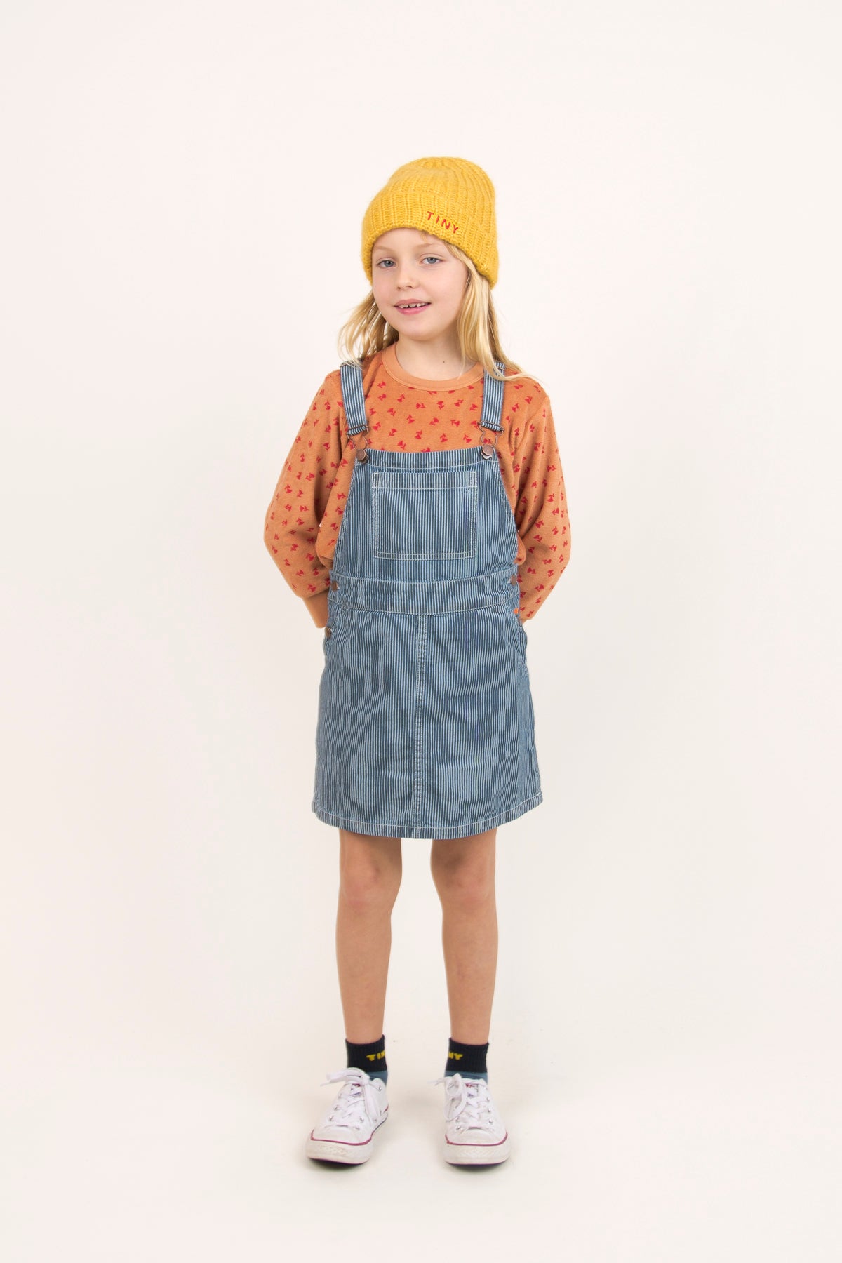 Girls Stripe Denim Cotton Short Dress
