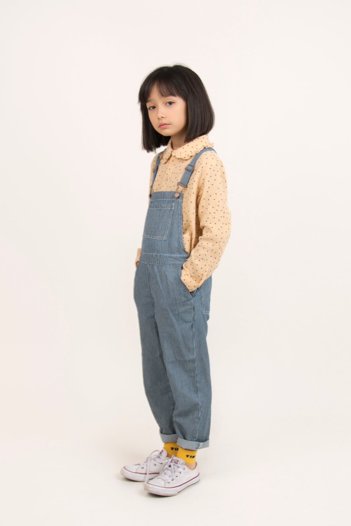 Girls Cappuccino Dots Cotton Shirt