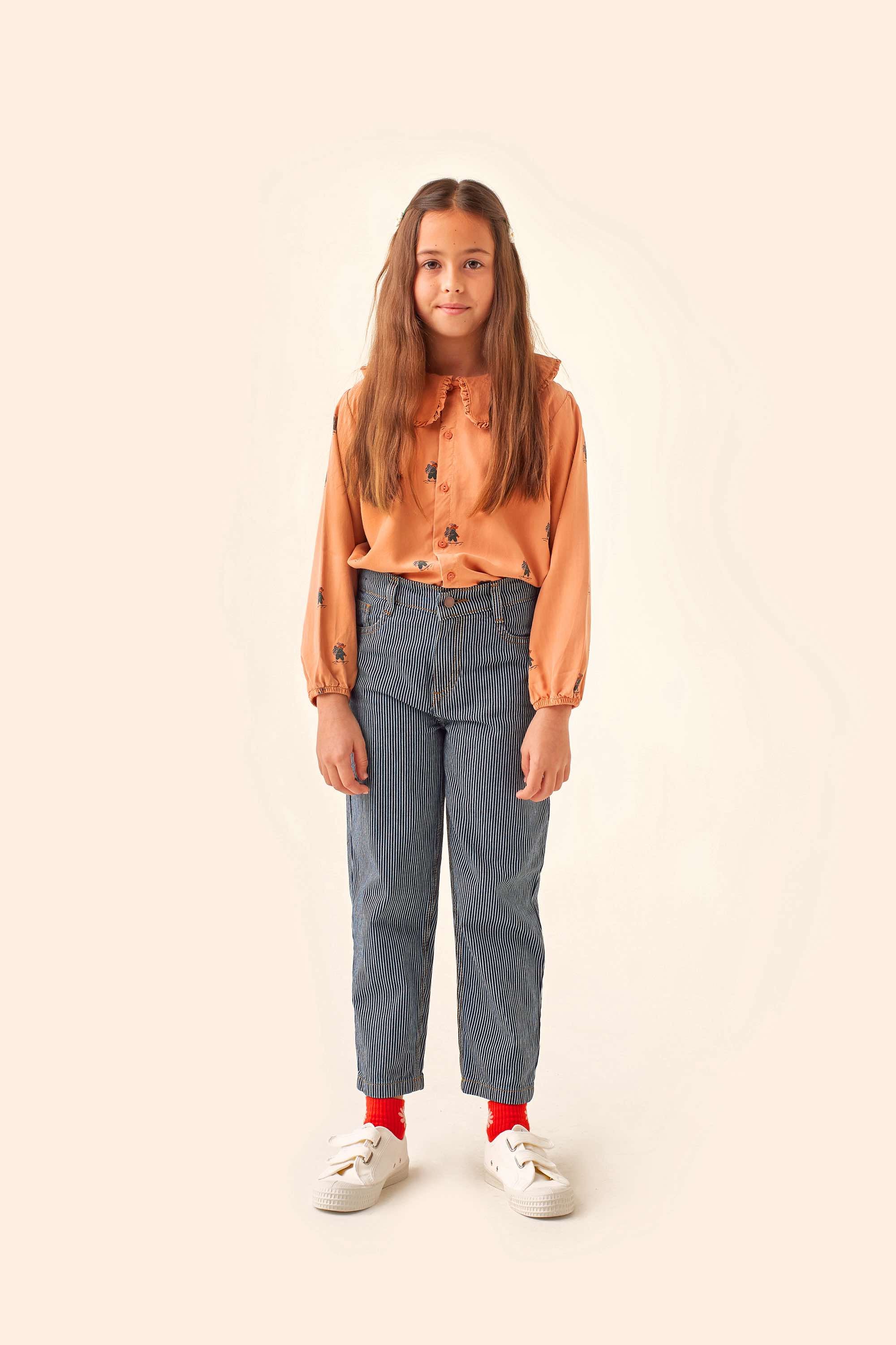 Girls Caramel Printed Shirt