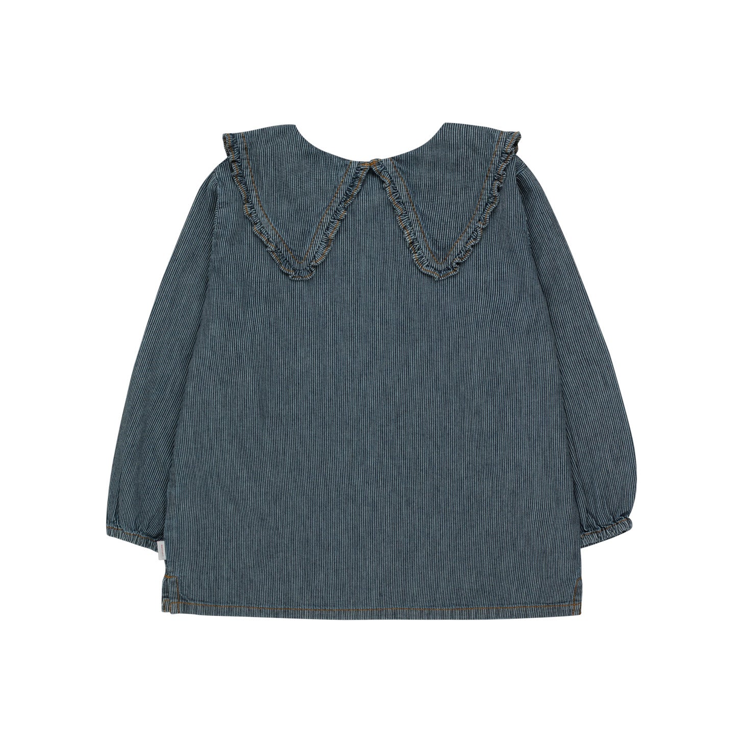 Girls Blue Stripes Denim Shirt