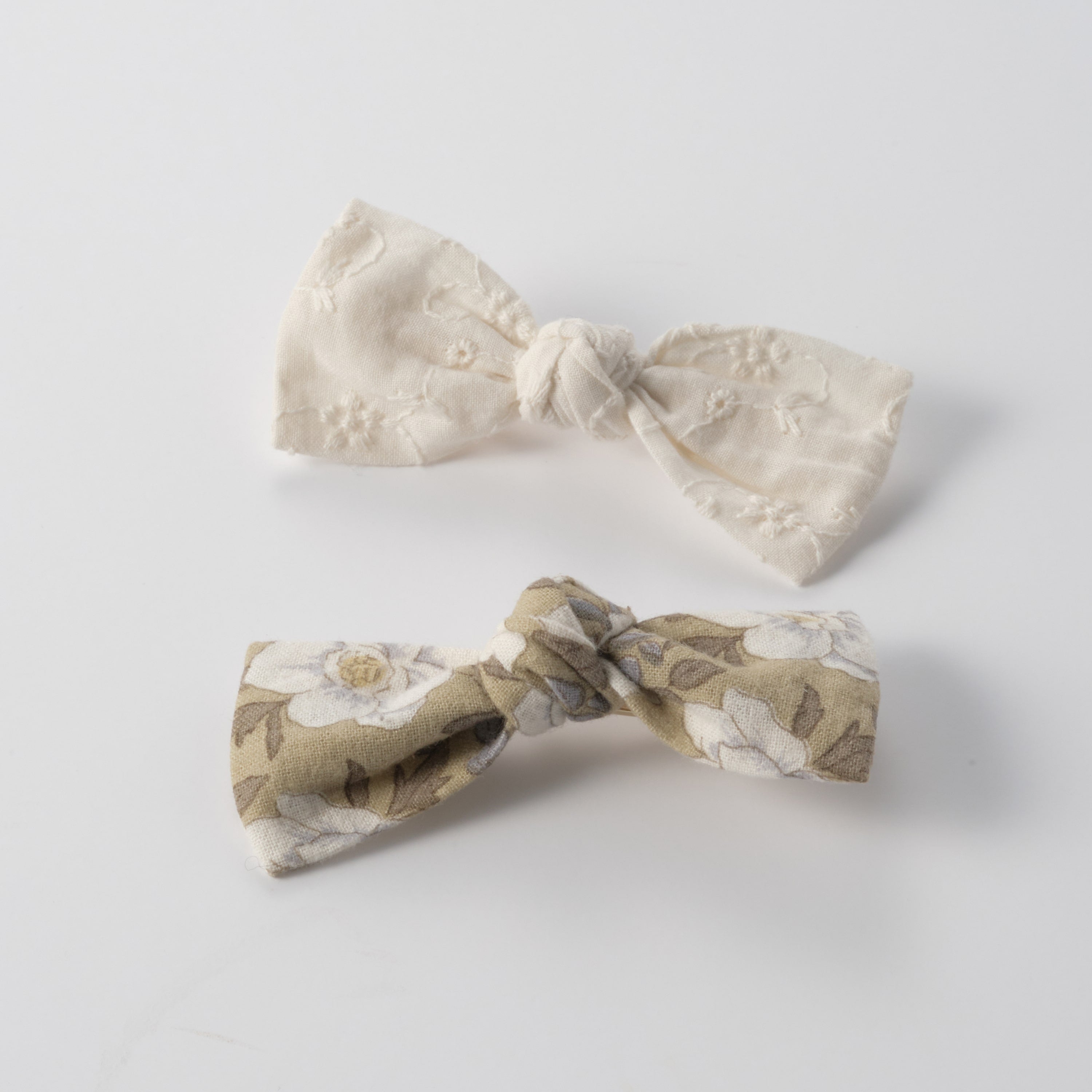 Girls Olive Floral Hair Clips