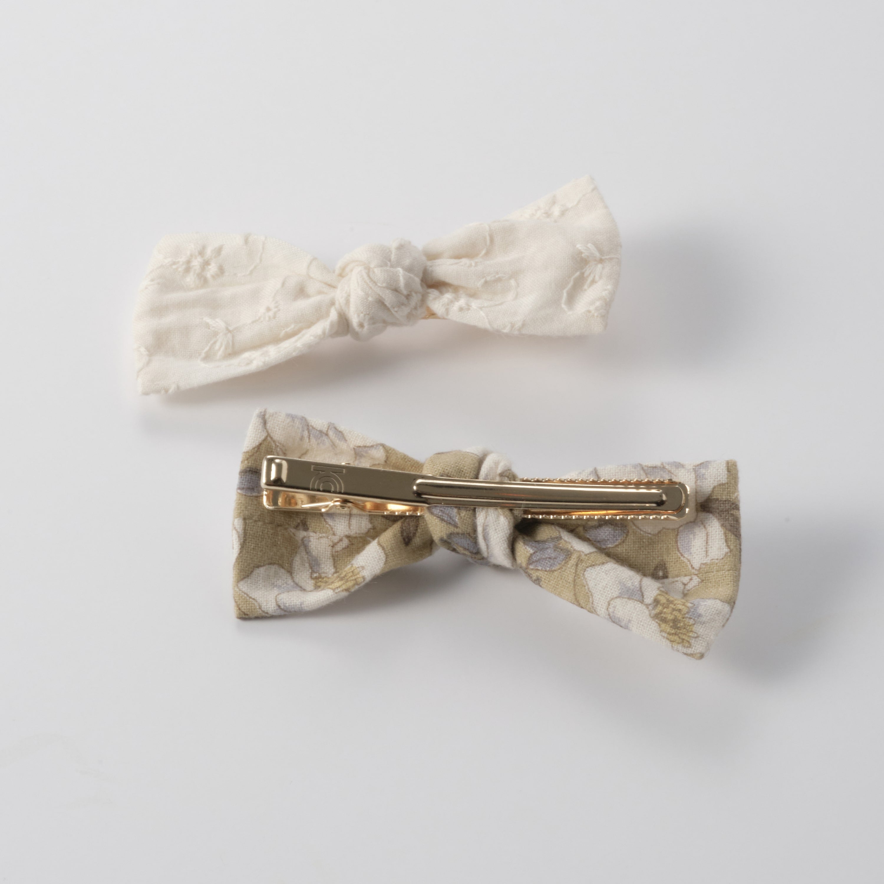 Girls Olive Floral Hair Clips