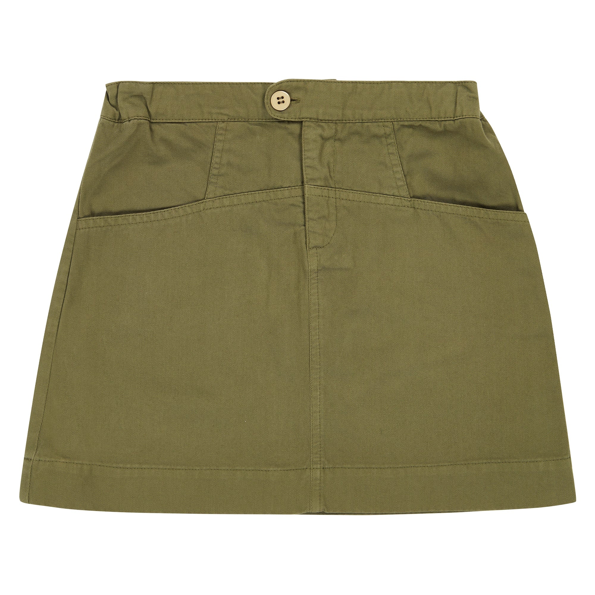 Girls Army Green Cotton Skirt