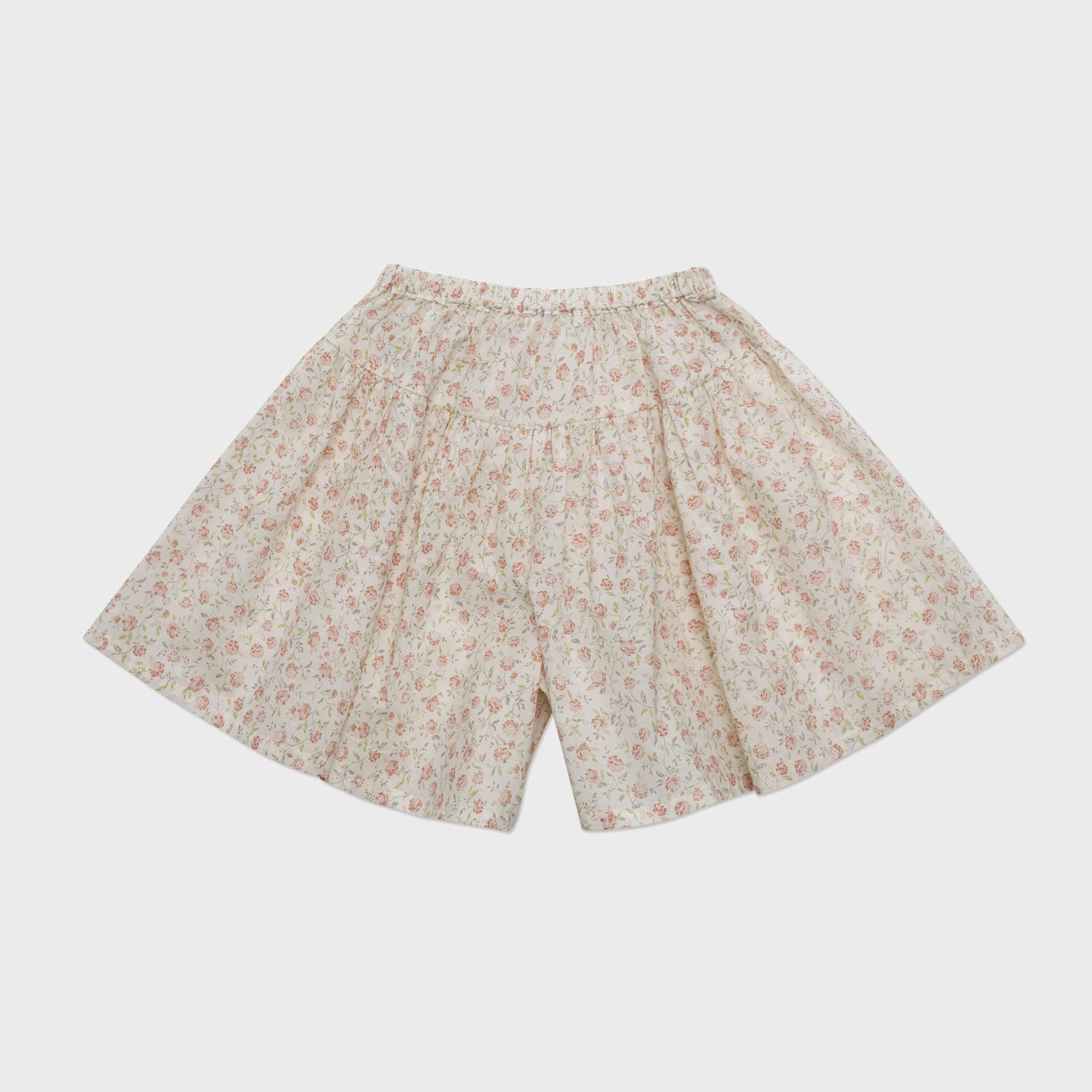 Girls Pink Floral Cotton Shorts