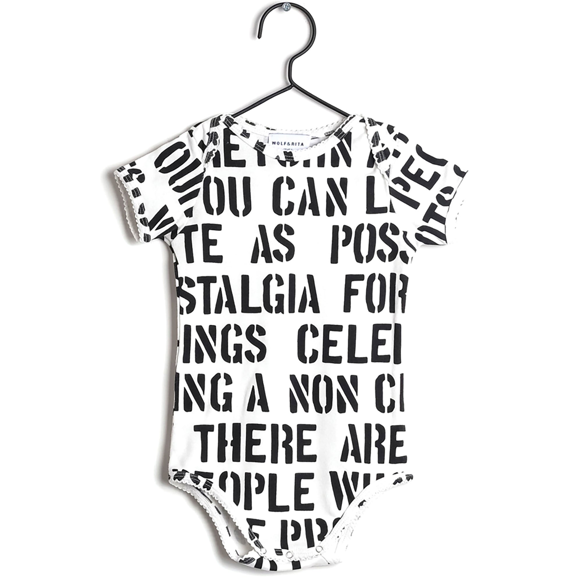 Baby White Printed Cotton Babysuit