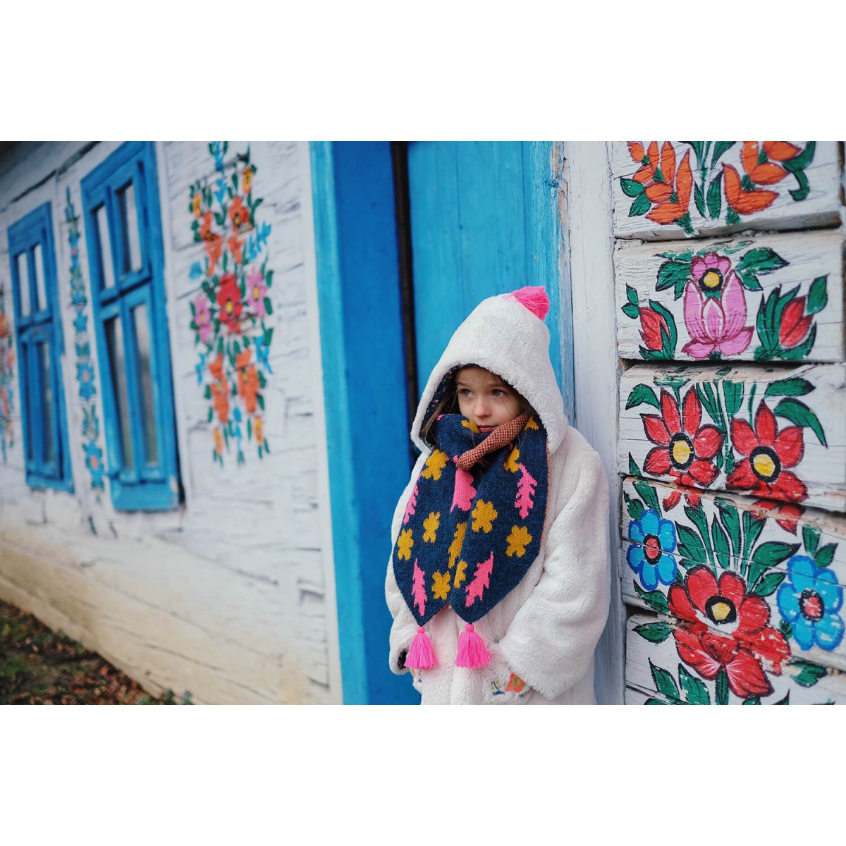 Baby Girls Peacock Scarf