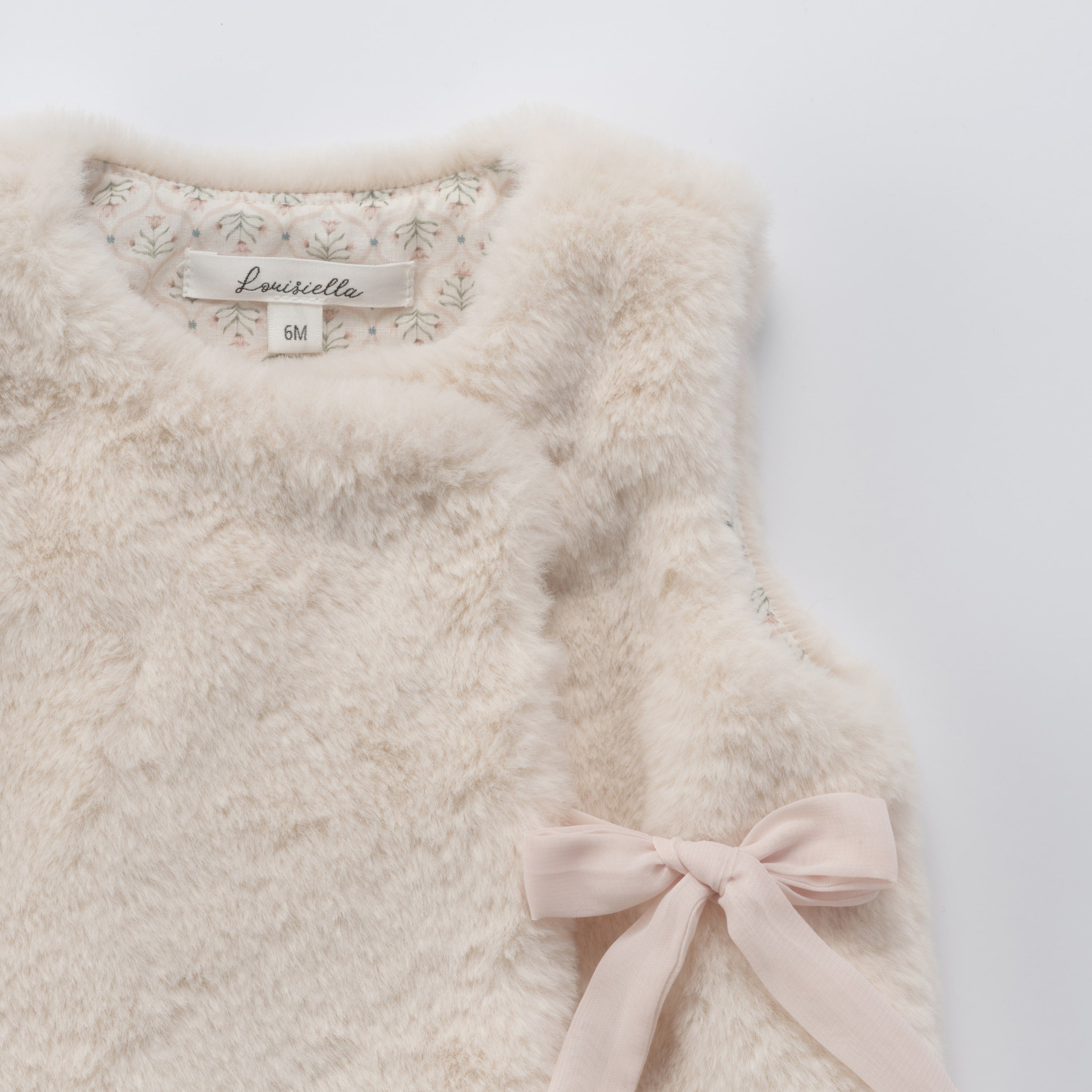 Baby Girls White Faux-Fur Gilet