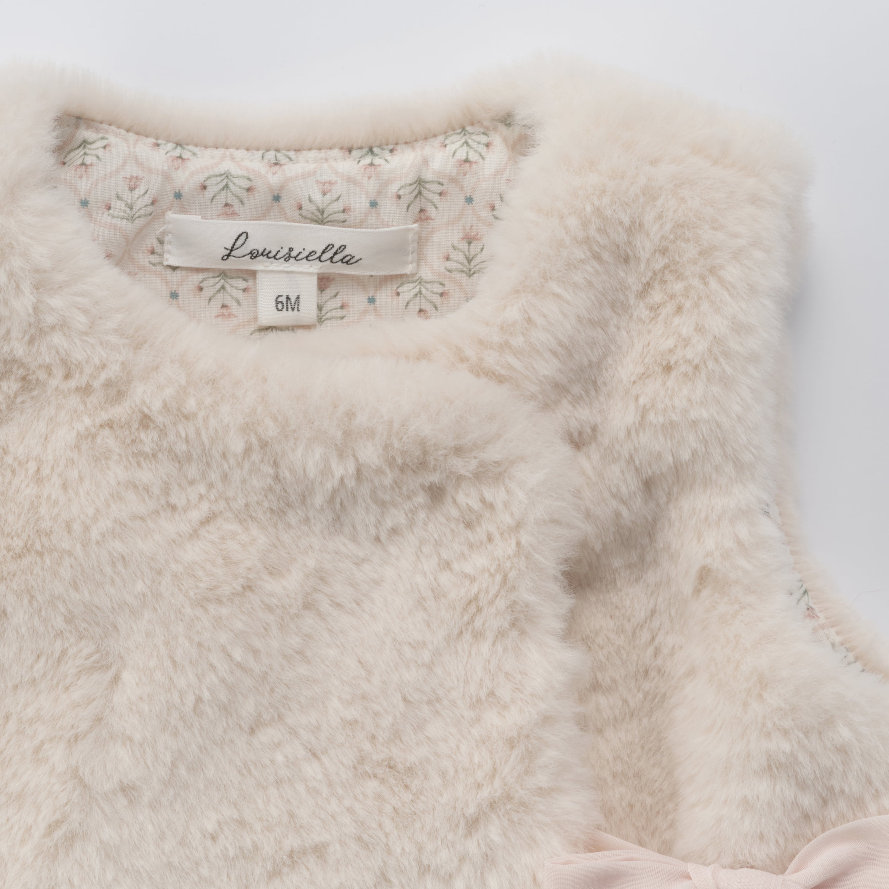 Baby Girls White Faux-Fur Gilet