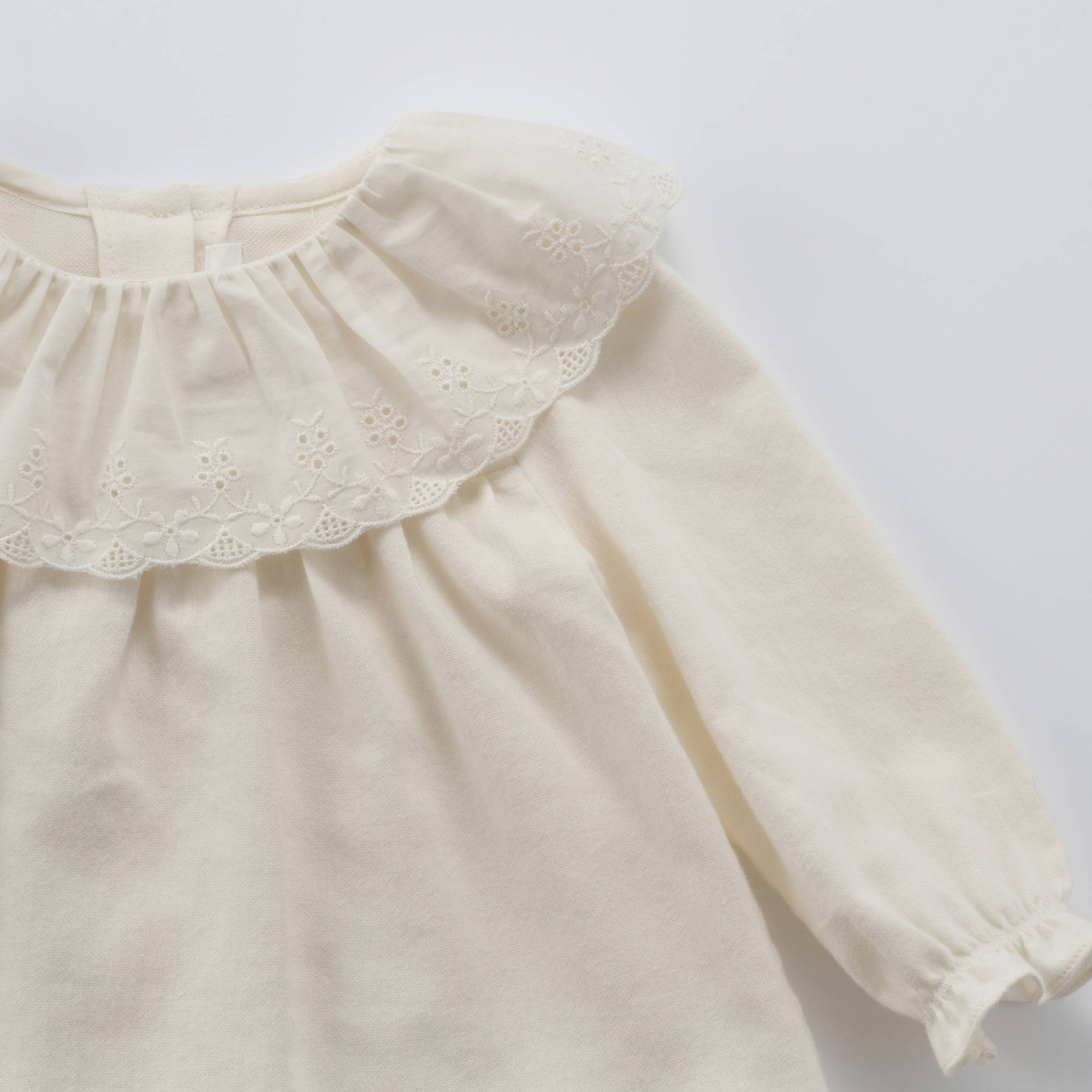 Baby Girls White Lace Collar Cotton Top