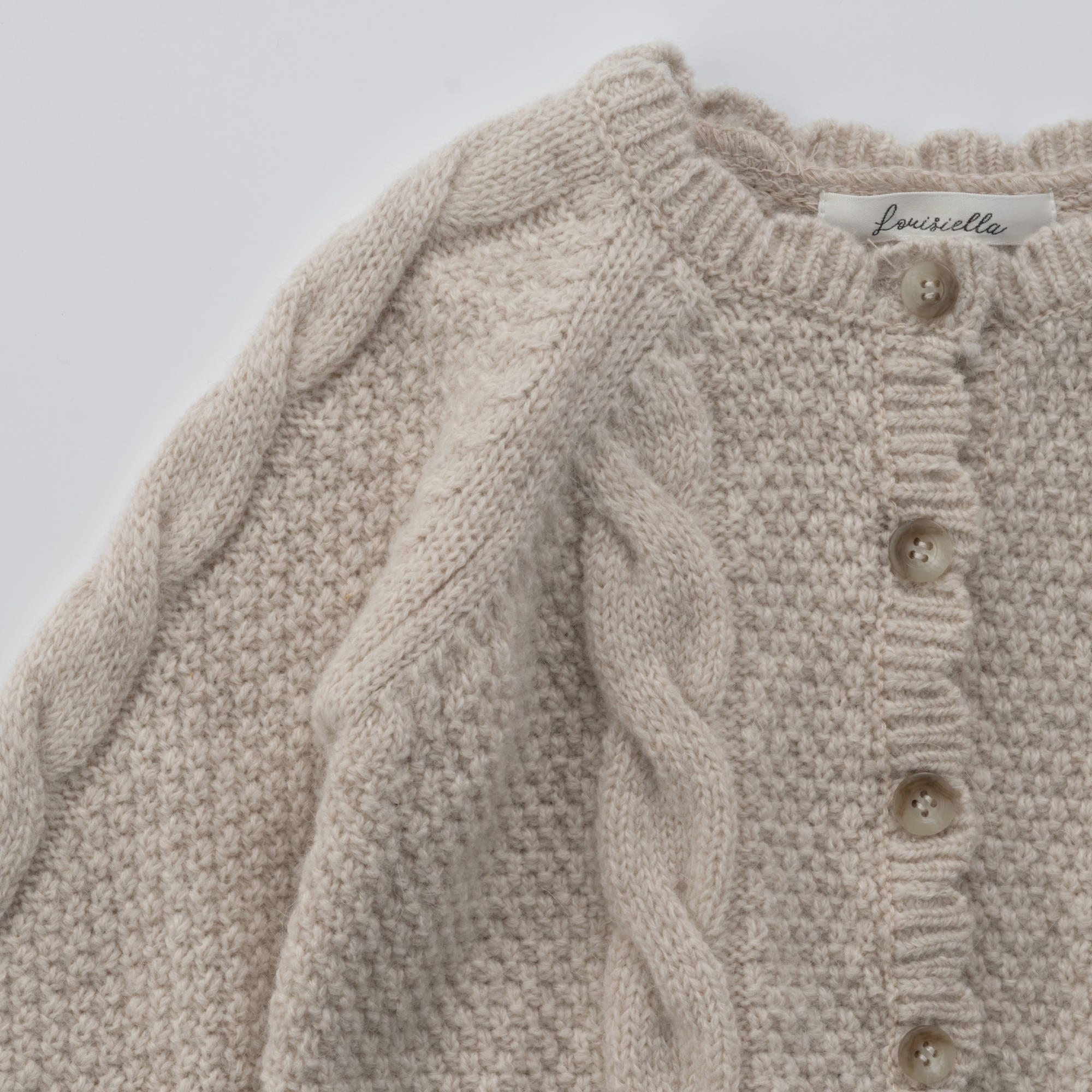 Baby Girls Beige Wool Cardigan