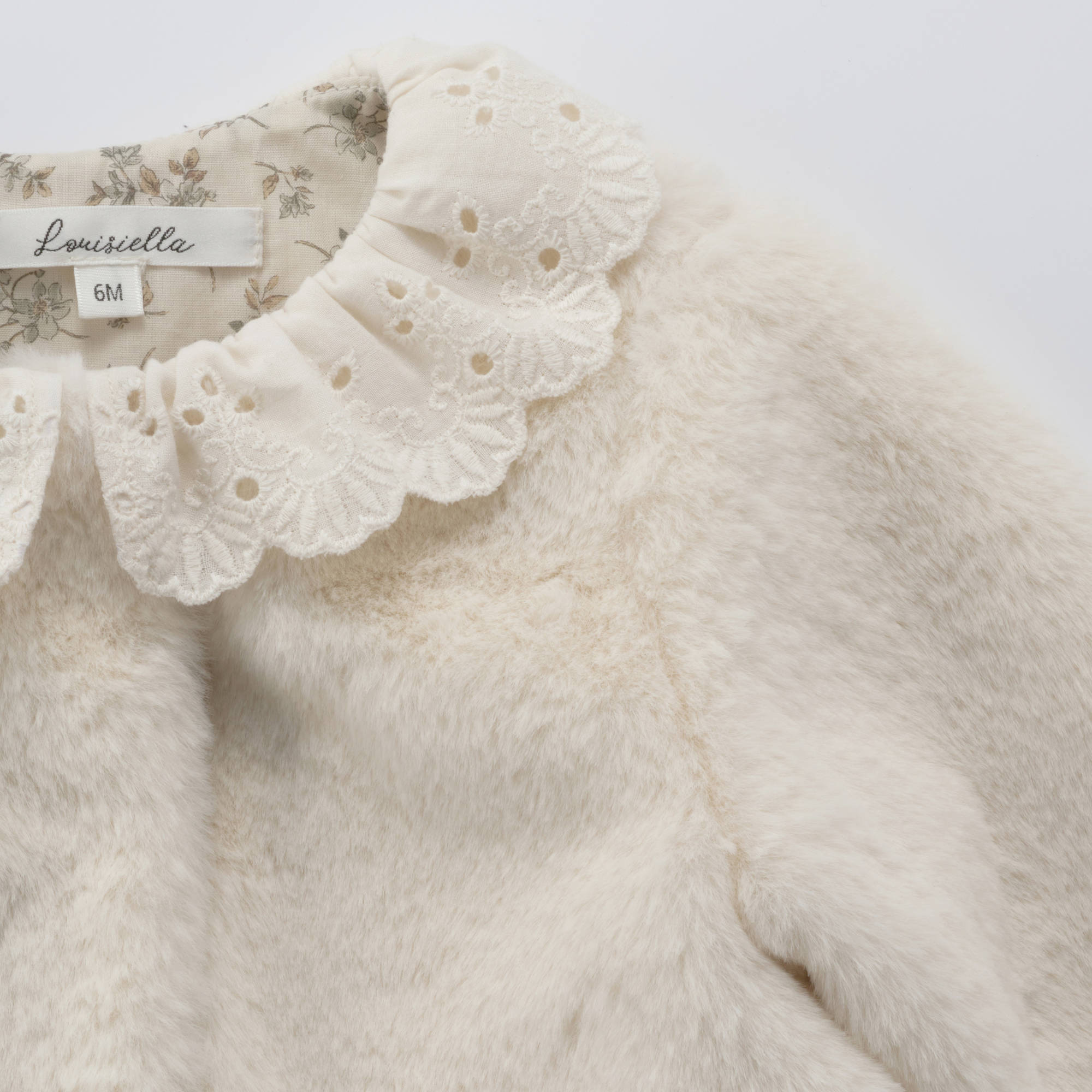 Baby Girls White Faux-Fur Coat