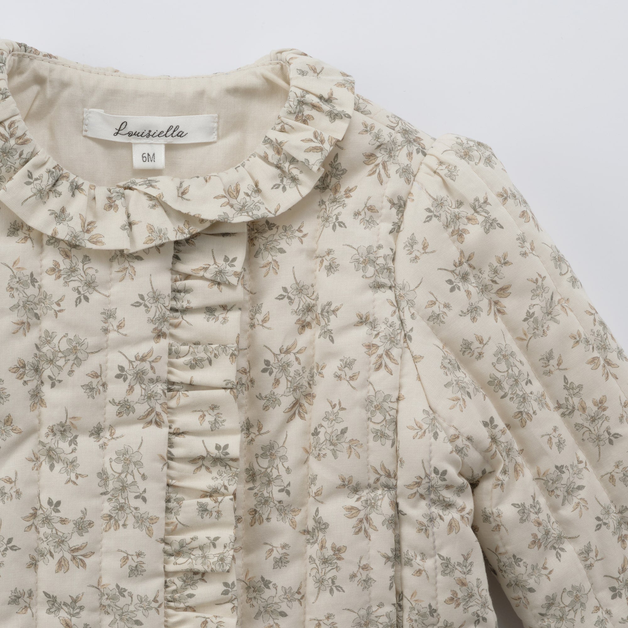 Baby Girls Beige Floral Padded Coat
